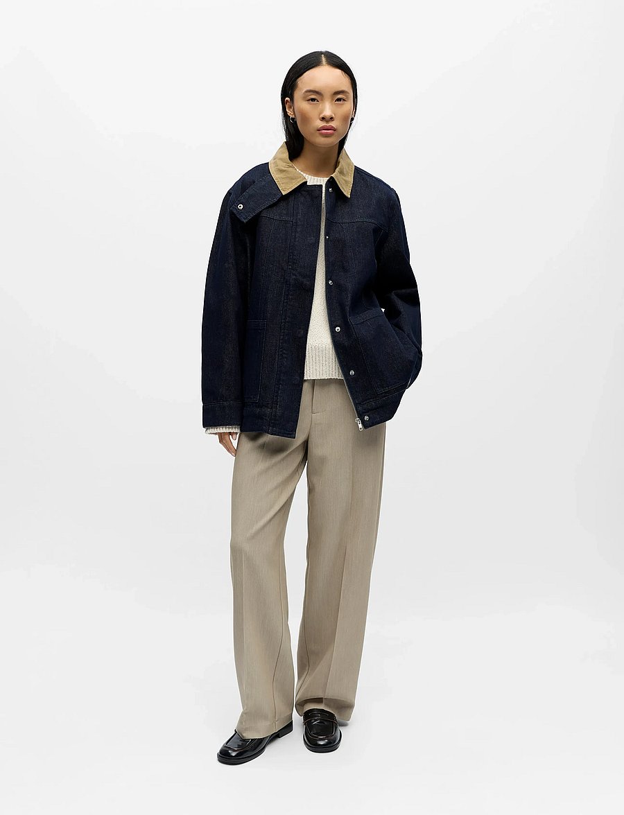 Object - OBJSIRENNA L/S LO DENIM JACKET 143 - frühlingsjacken - dark blue denim - 0