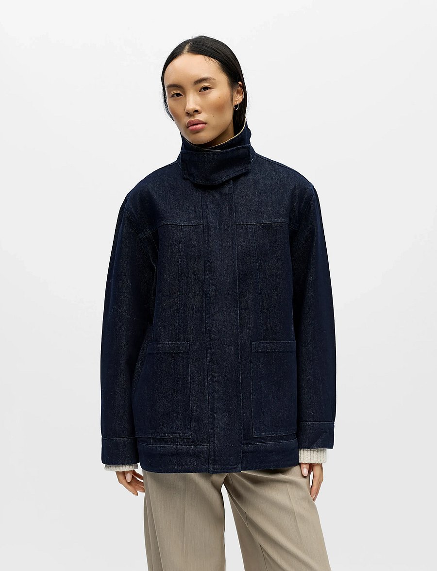Object - OBJSIRENNA L/S LO DENIM JACKET 143 - frühlingsjacken - dark blue denim - 3