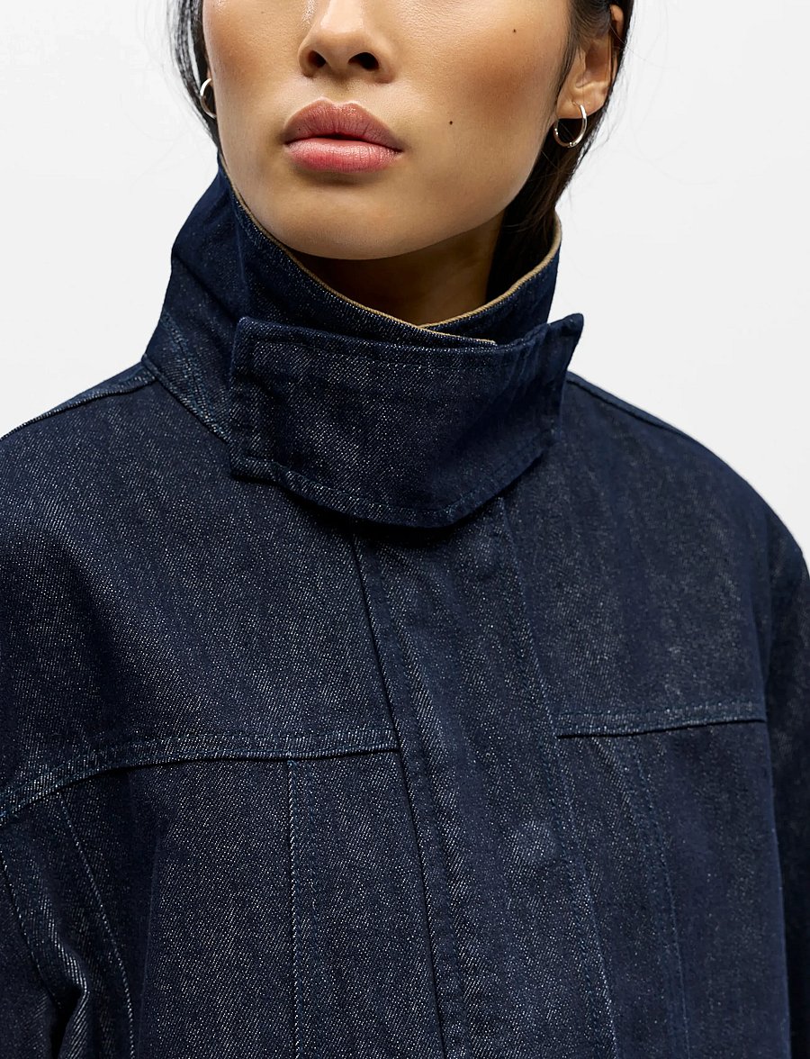 Object - OBJSIRENNA L/S LO DENIM JACKET 143 - frühlingsjacken - dark blue denim - 5
