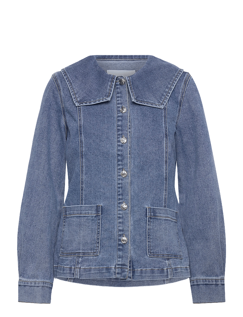Object - OBJIVY L/S RE DENIM SHIRT 143 - teksasärgid - medium blue denim - 0
