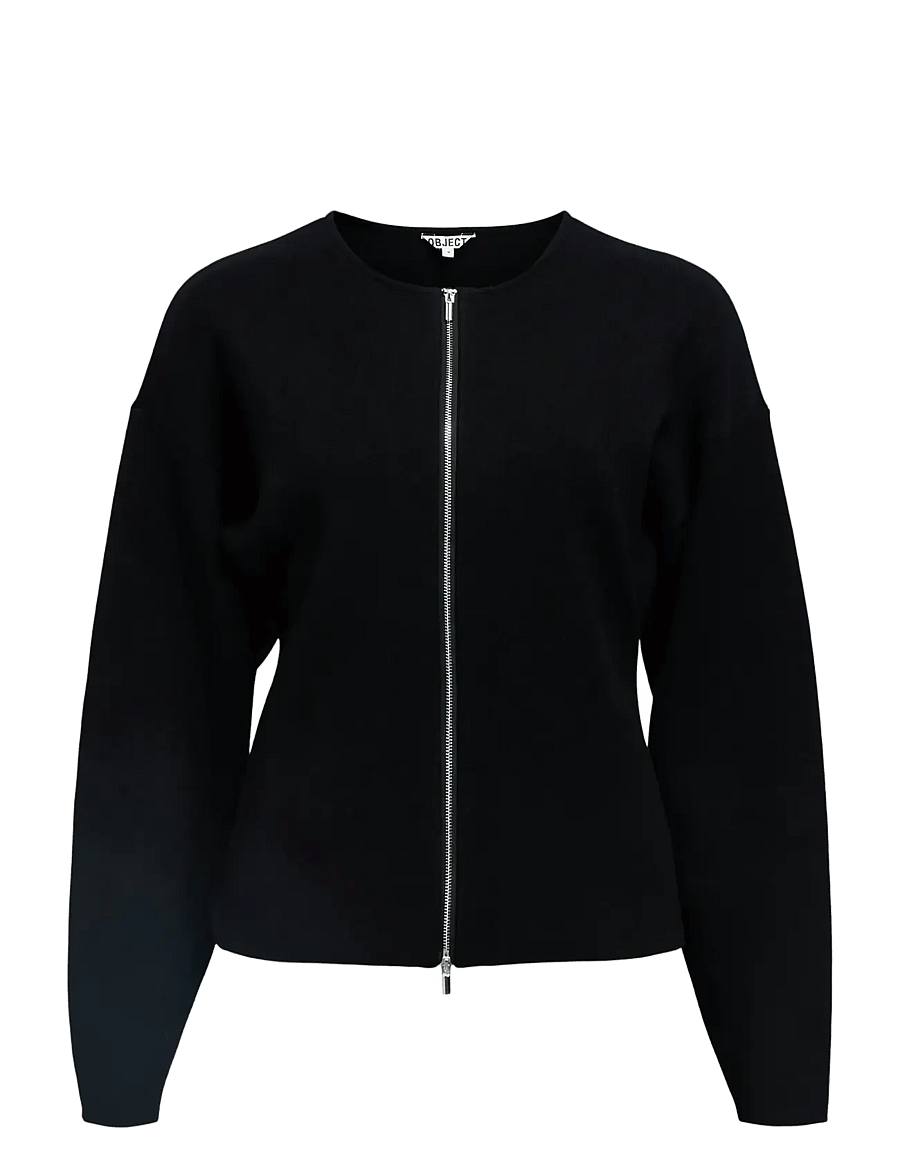 Object - OBJREYNARD L/S LO KNIT CARDIGAN DIV - cardigans - black - 1