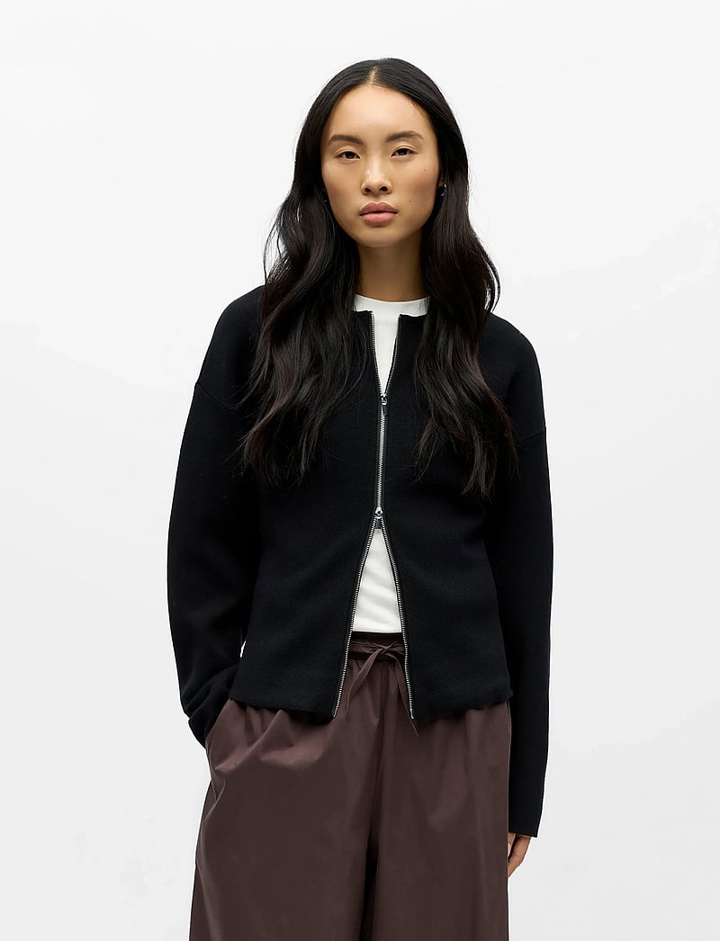 Object - OBJREYNARD L/S LO KNIT CARDIGAN DIV - cardigans - black - 3