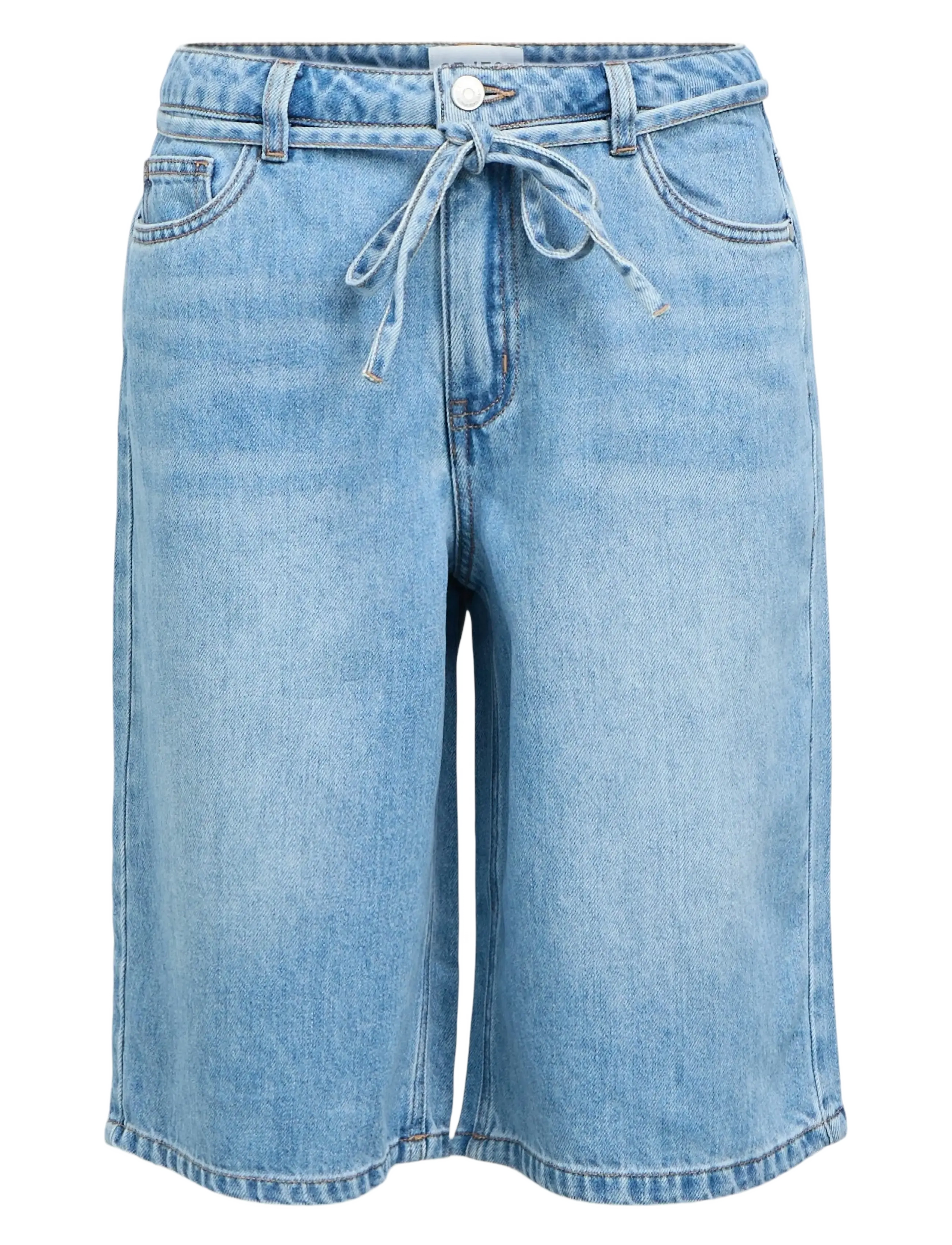 Object OBJROSIE MW LO DENIM LONG SHORTS NOOS - Kläder - LIGHT BLUE DENIM / blue