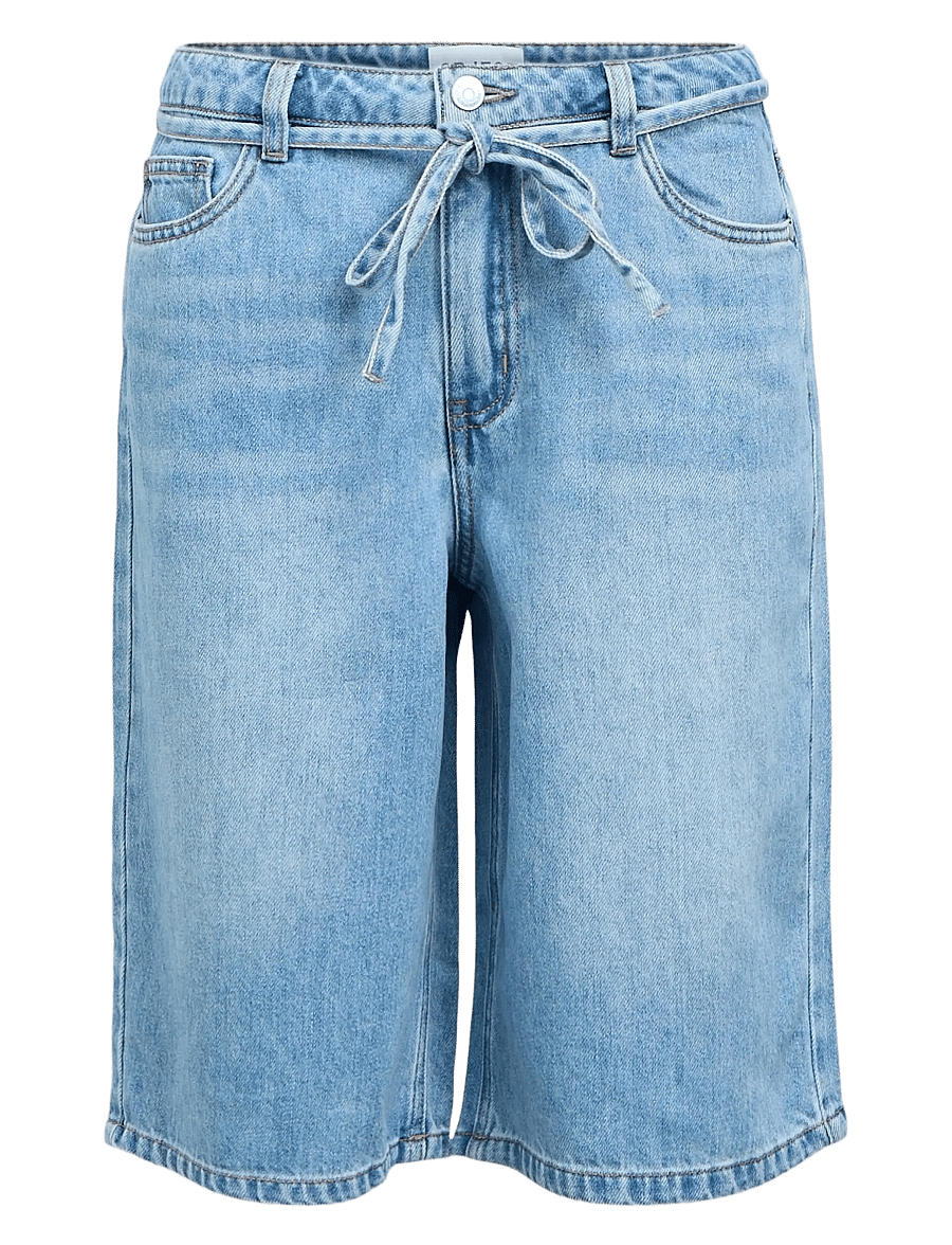 Object - OBJROSIE MW LO DENIM LONG SHORTS NOOS - jeansshorts - light blue denim - 1