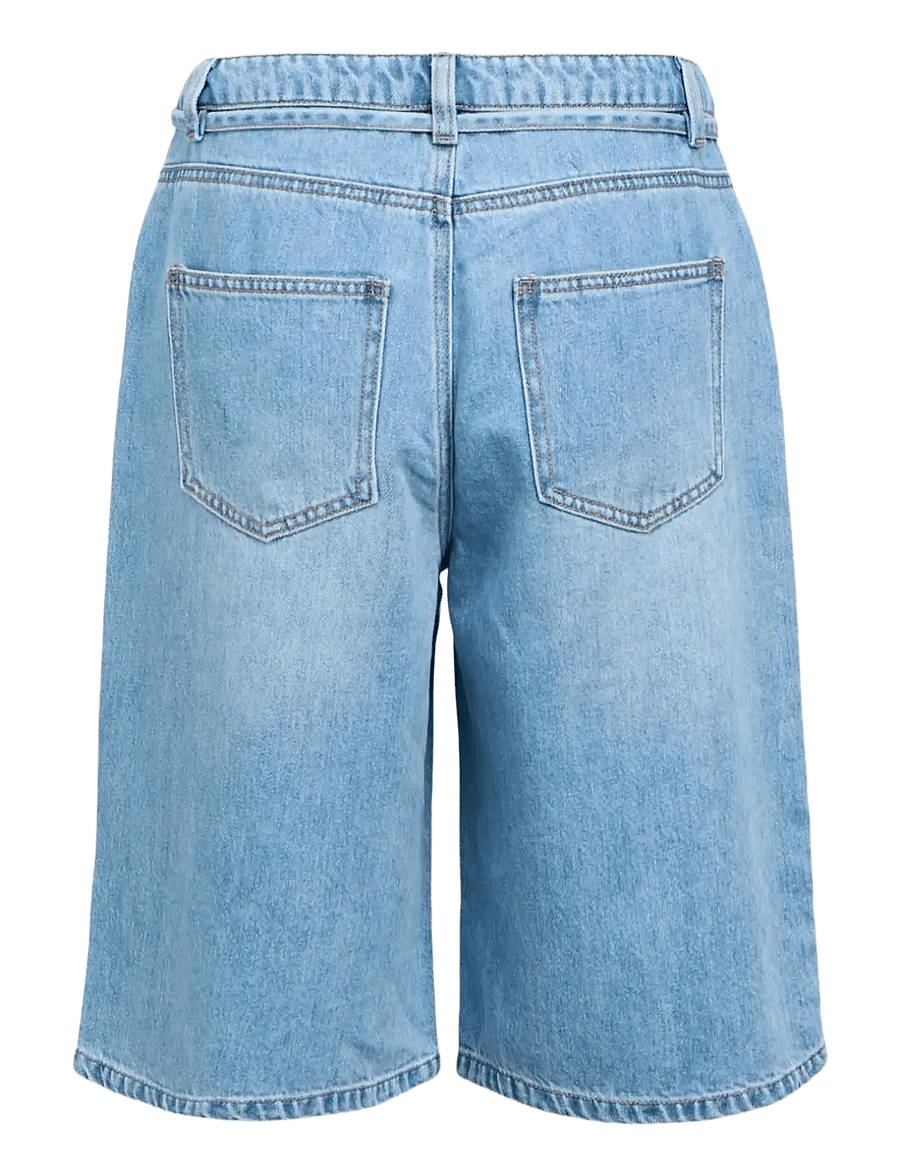 Object - OBJROSIE MW LO DENIM LONG SHORTS NOOS - jeansshorts - light blue denim - 2