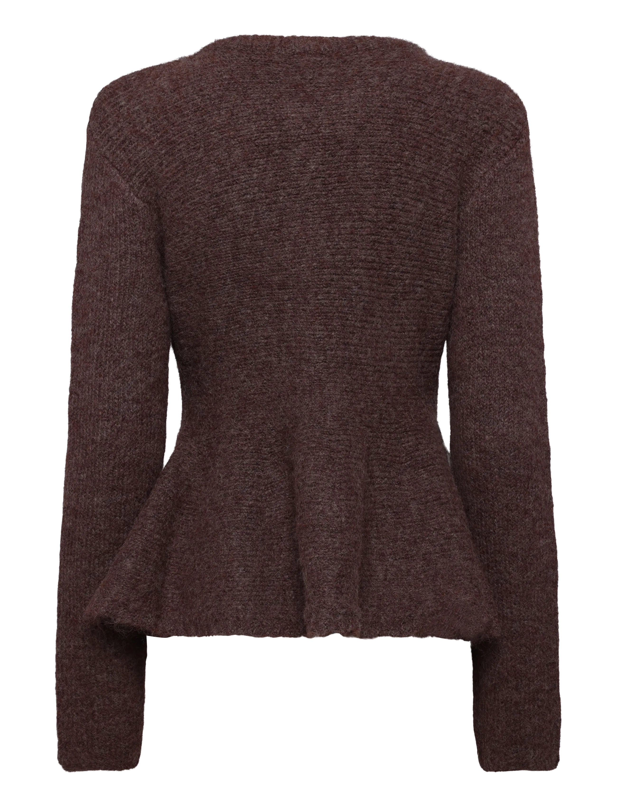 Object - OBJSAGGIA RE LS PEPLUM KNIT CARDIGAN DIV - koftor - carafe - 2