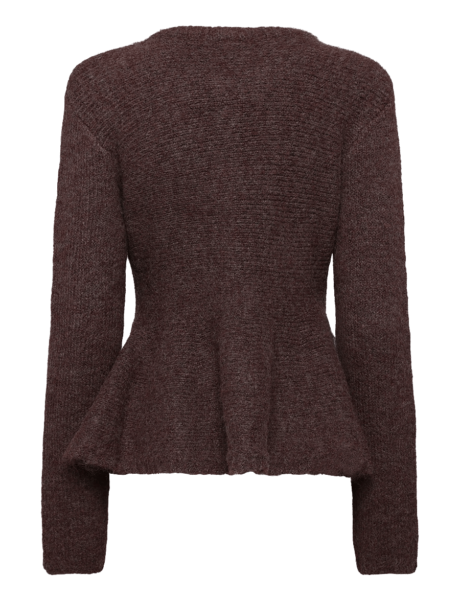 Object - OBJSAGGIA RE LS PEPLUM KNIT CARDIGAN DIV - koftor - carafe - 2