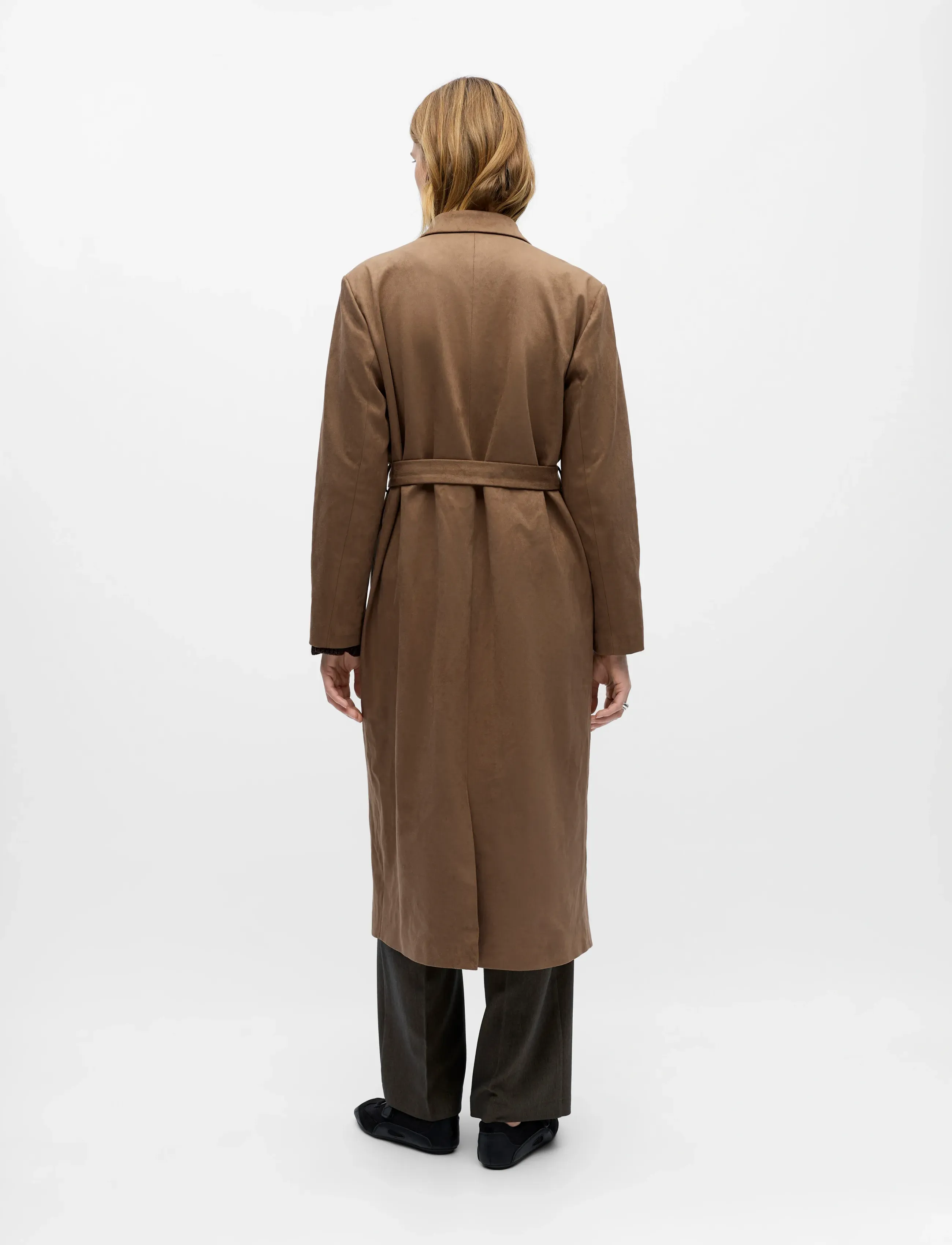 Object - OBJFENJA LO LONG BLAZER E WI 25 - ytterkläder - dark earth - 2