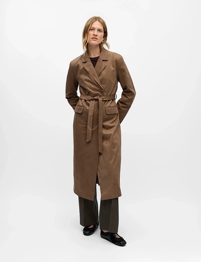Object - OBJFENJA LO LONG BLAZER E WI 25 - leichte mäntel - dark earth - 4