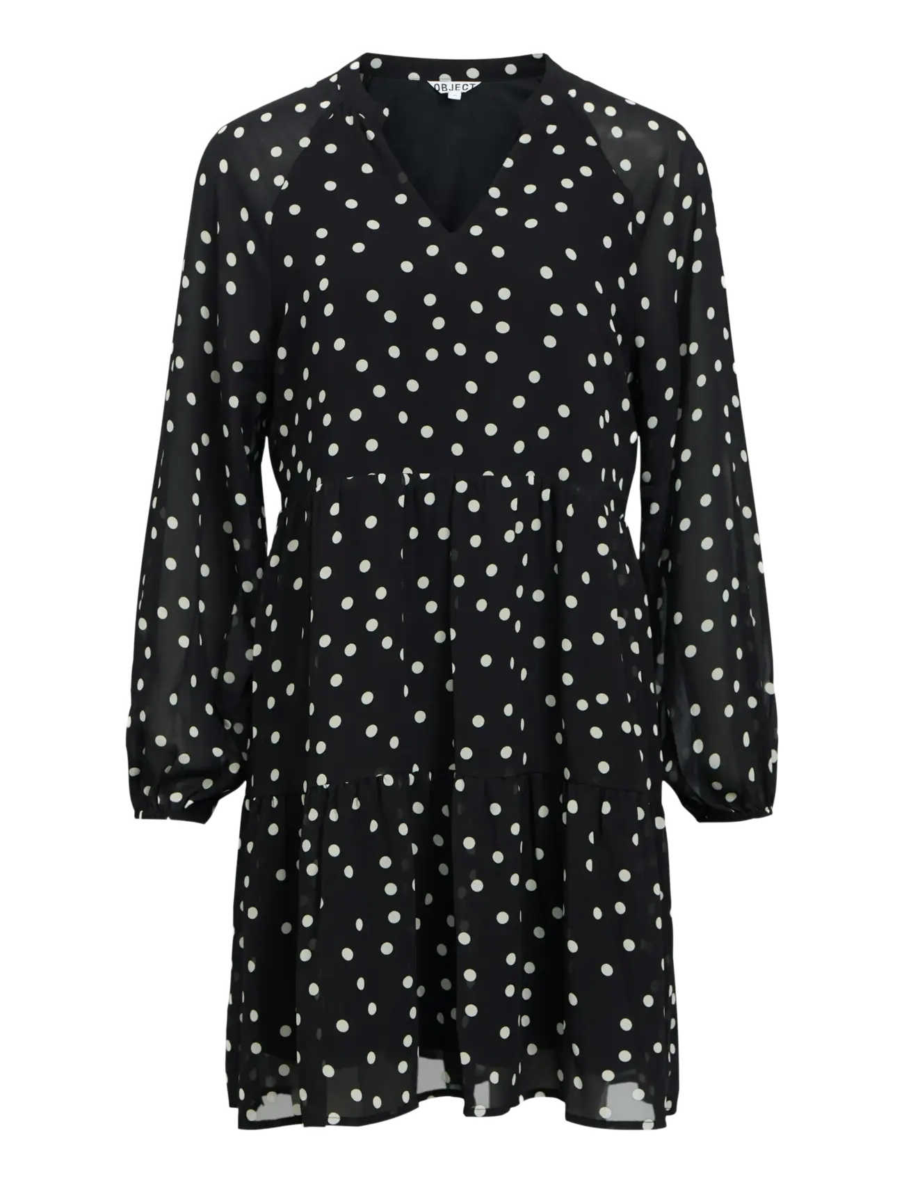 Object Objgina Mila L/S Dress E Div, 40, Dresses, Schwarz - Short Dress, Frauen