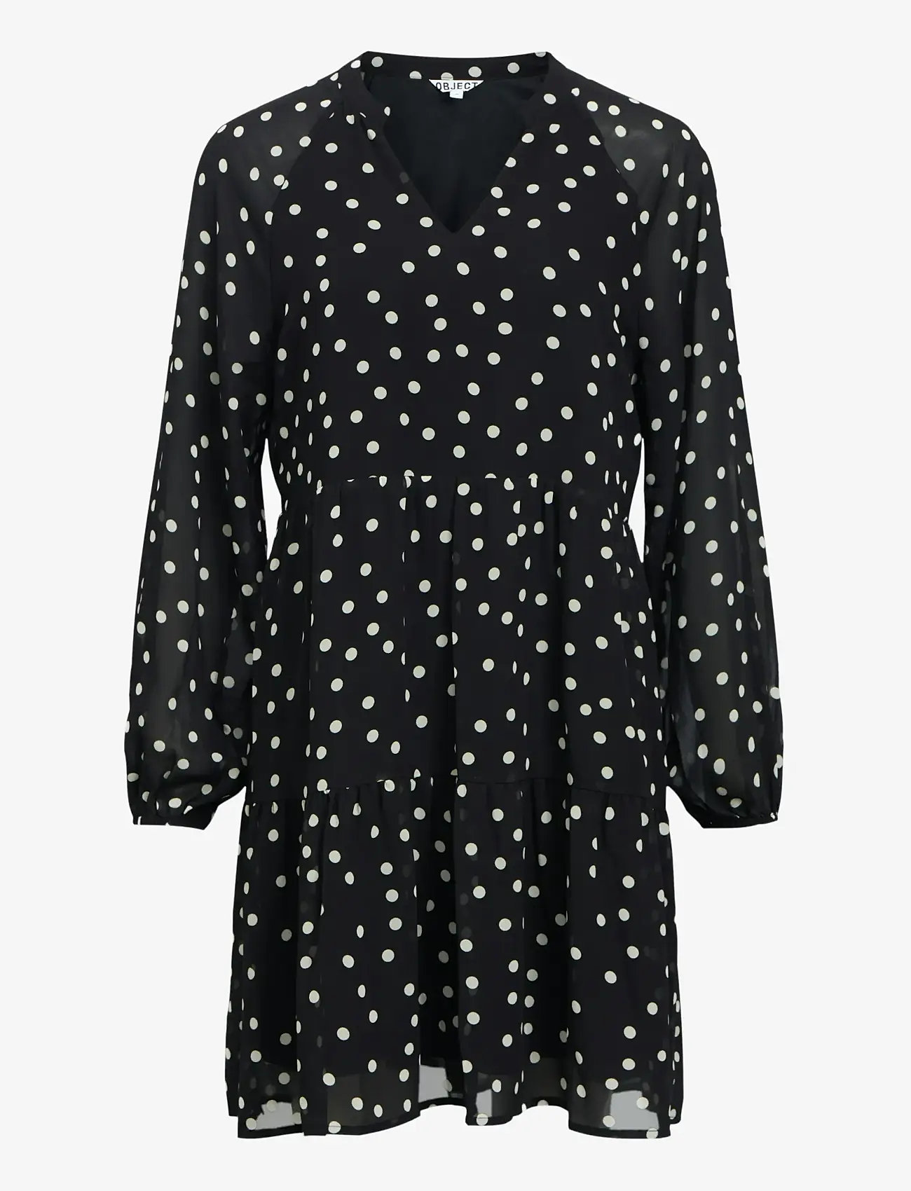 Object - OBJGINA MILA L/S DRESS E DIV - korta klänningar - black - 0