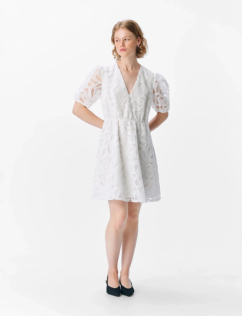 Object - OBJROSE 3/4 RE SHORT DRESS E DIV - lace dresses - cloud dancer - 3