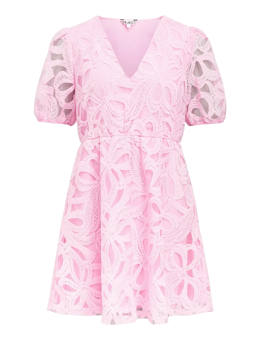 Object - OBJROSE 3/4 RE SHORT DRESS E DIV - konfirmation - pink frosting - 1