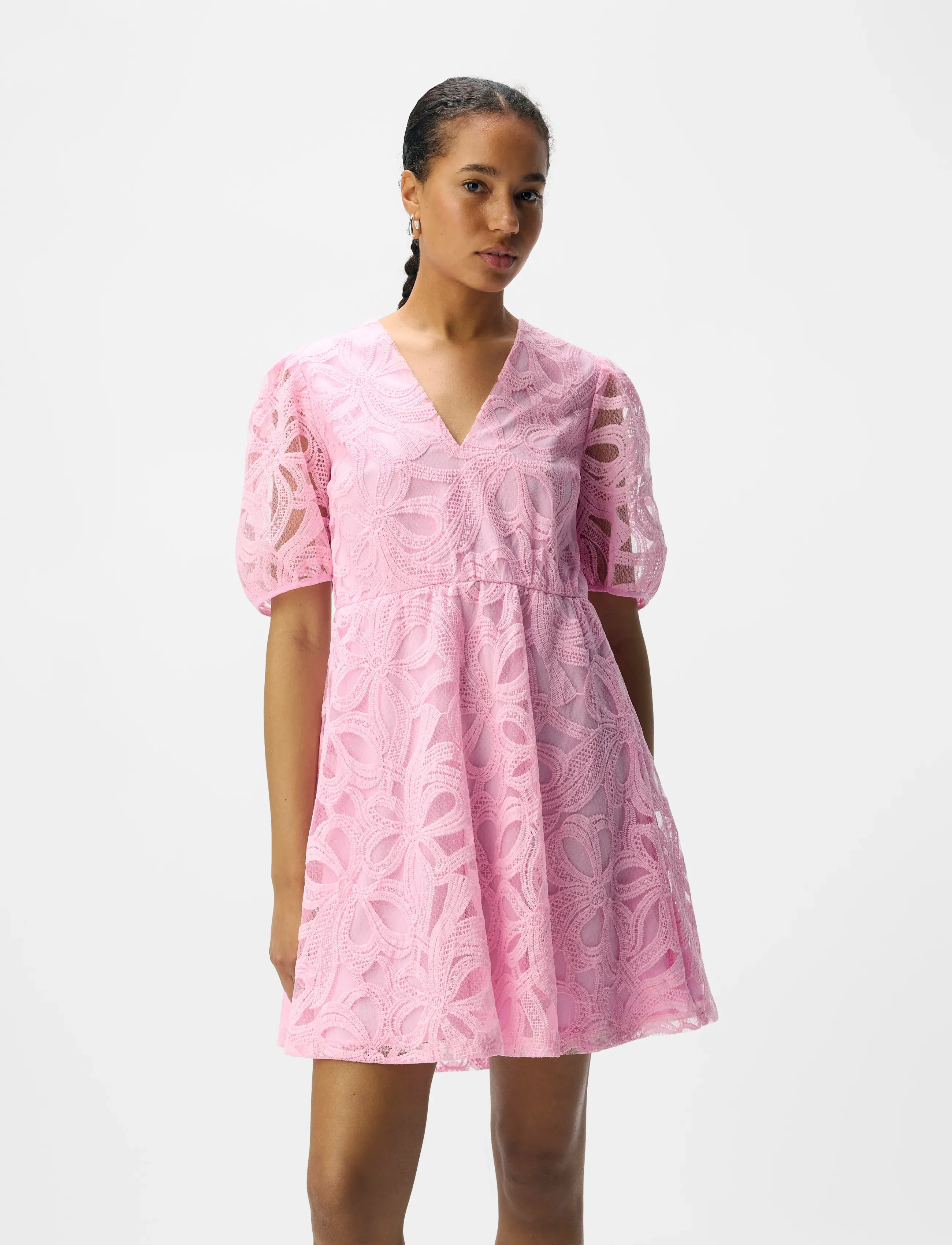 Object OBJROSE 3/4 RE SHORT DRESS E DIV - Kläder - PINK FROSTING / pink/rose