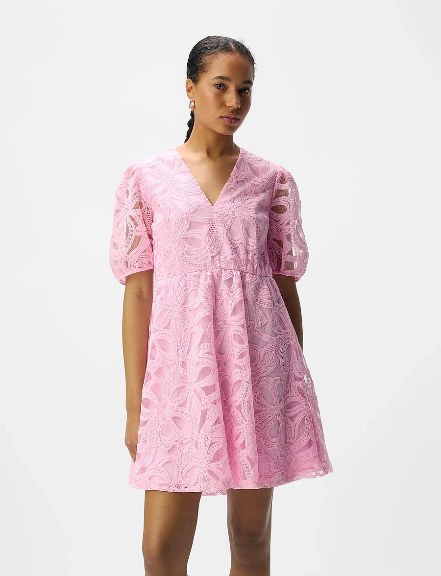 Object - OBJROSE 3/4 RE SHORT DRESS E DIV - konfirmation - pink frosting - 0