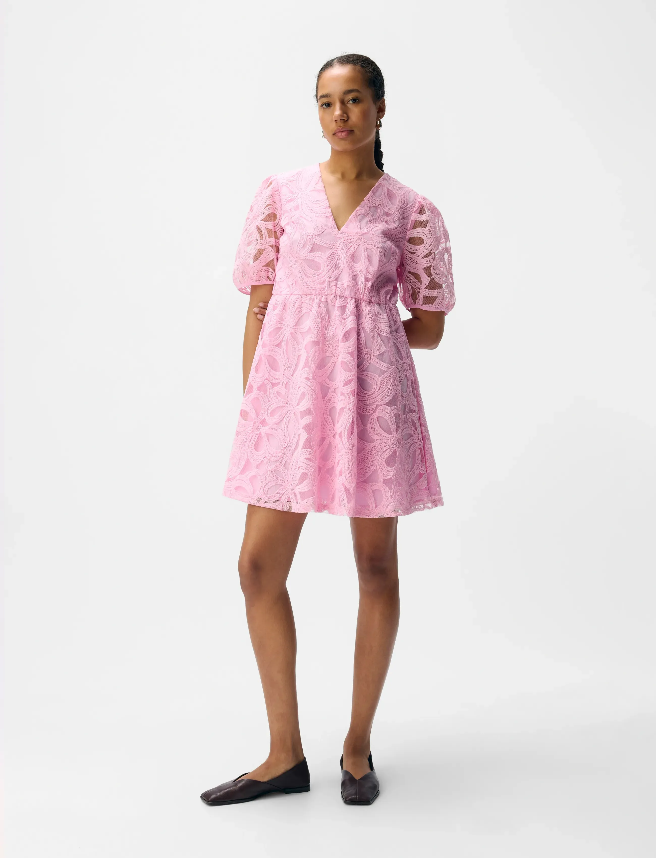 Object - OBJROSE 3/4 RE SHORT DRESS E DIV - korte kjoler - pink frosting - 5
