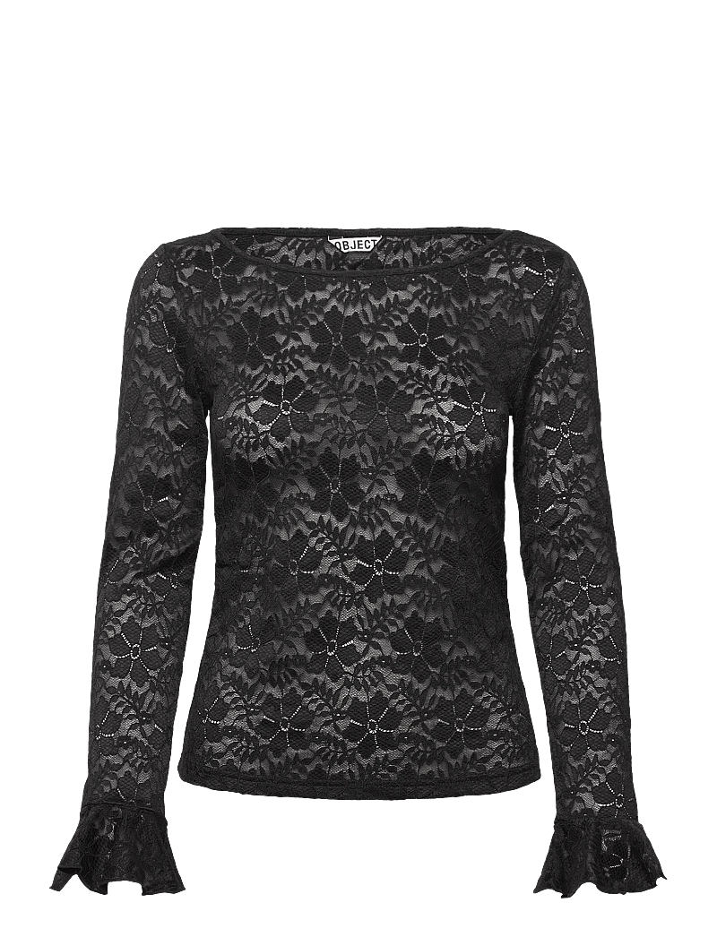 Object - OBJINES L/S SLI TOP E WI25 - långärmade toppar - black - 0