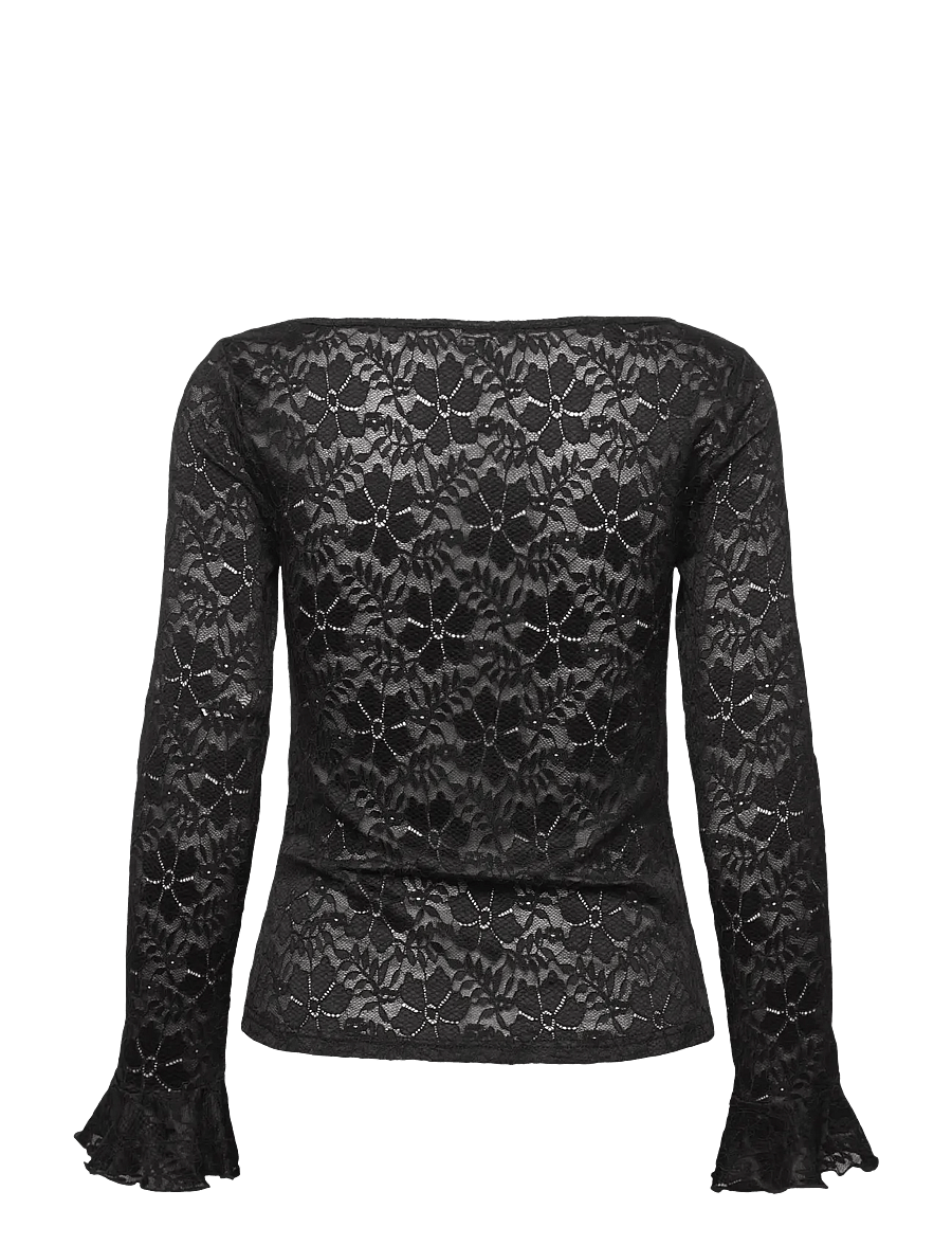 Object - OBJINES L/S SLI TOP E WI25 - langärmlige tops - black - 2