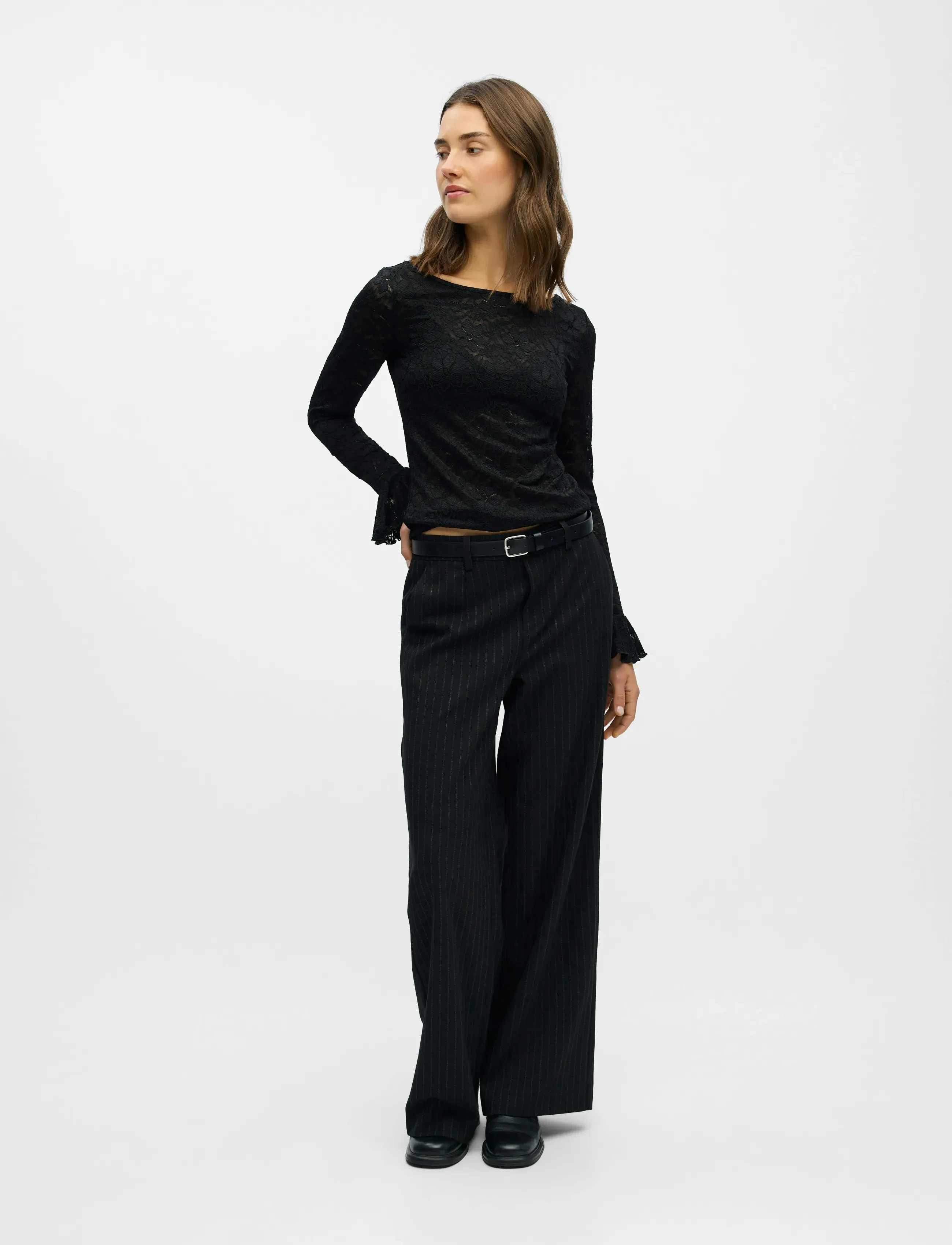 Object OBJINES L/S SLI TOP E WI25 - T-shirts & Tops - BLACK / black
