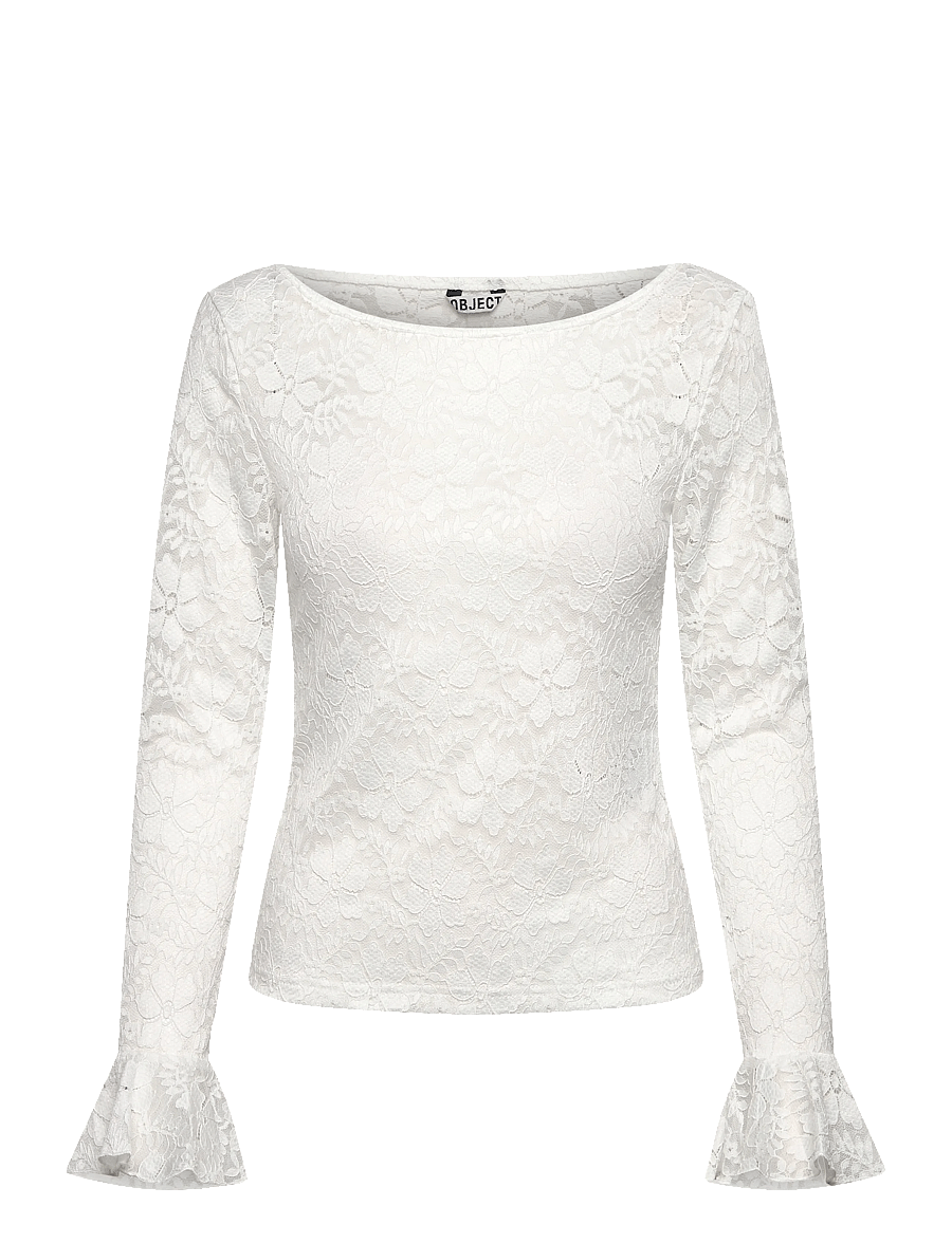 Object - OBJINES L/S SLI TOP E WI25 - pikkade varrukatega alussärgid - cloud dancer - 1