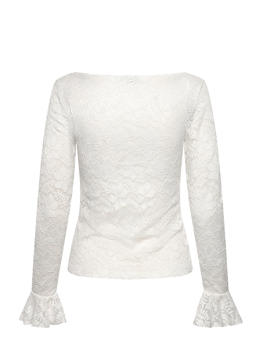 Object - OBJINES L/S SLI TOP E WI25 - pikkade varrukatega alussärgid - cloud dancer - 2