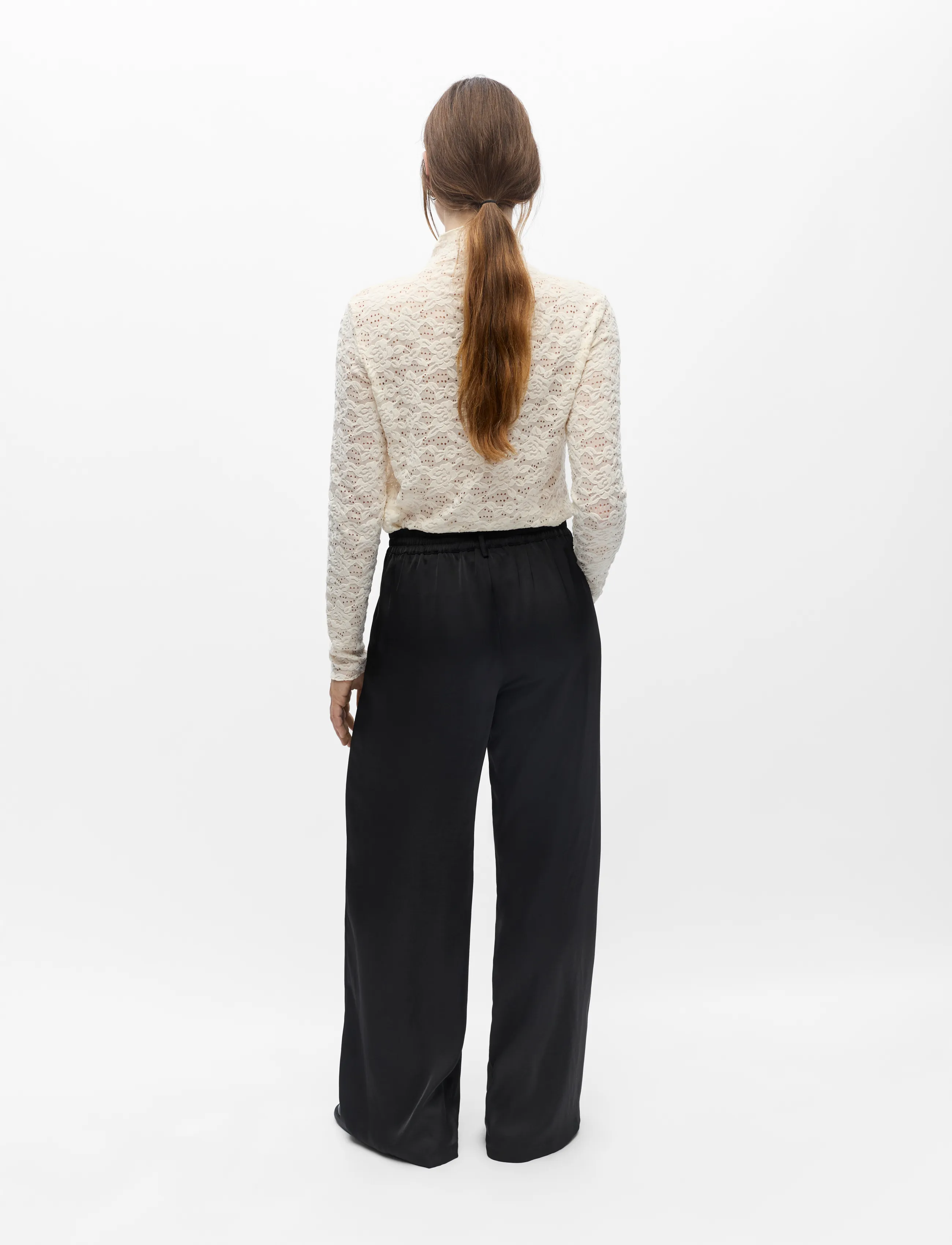 Object - OBJCHILLI MW LISA PANT NOOS - wide leg trousers - black - 2