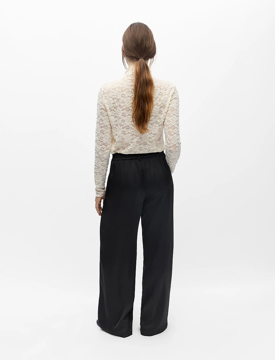 Object - OBJCHILLI MW LISA PANT NOOS - wide leg trousers - black - 2