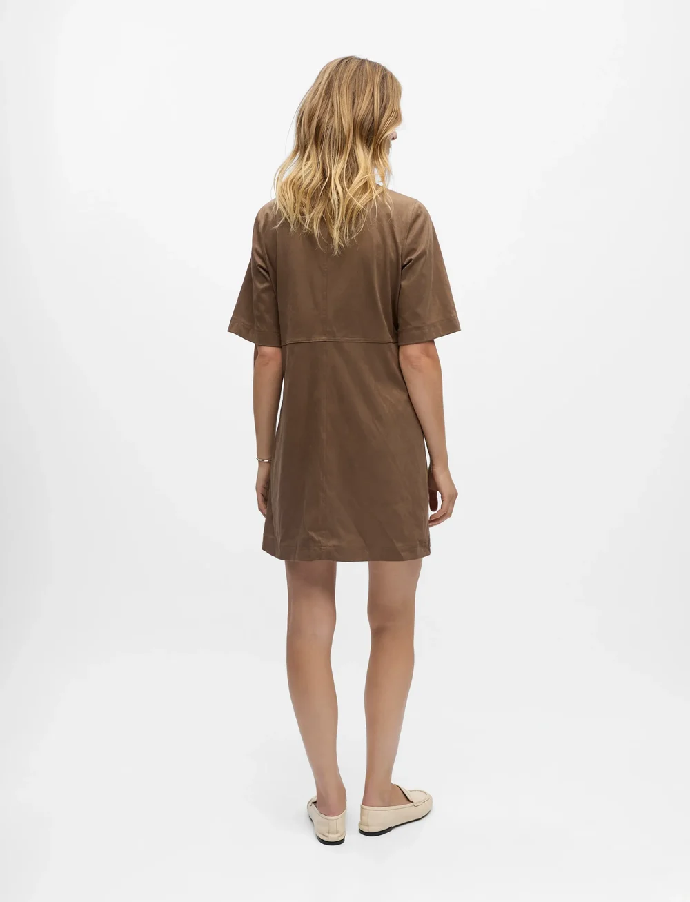 Object - OBJFENJA SCARLET 3/4 SHORT DRESS E WI 25 - shirt dresses - dark earth - 2