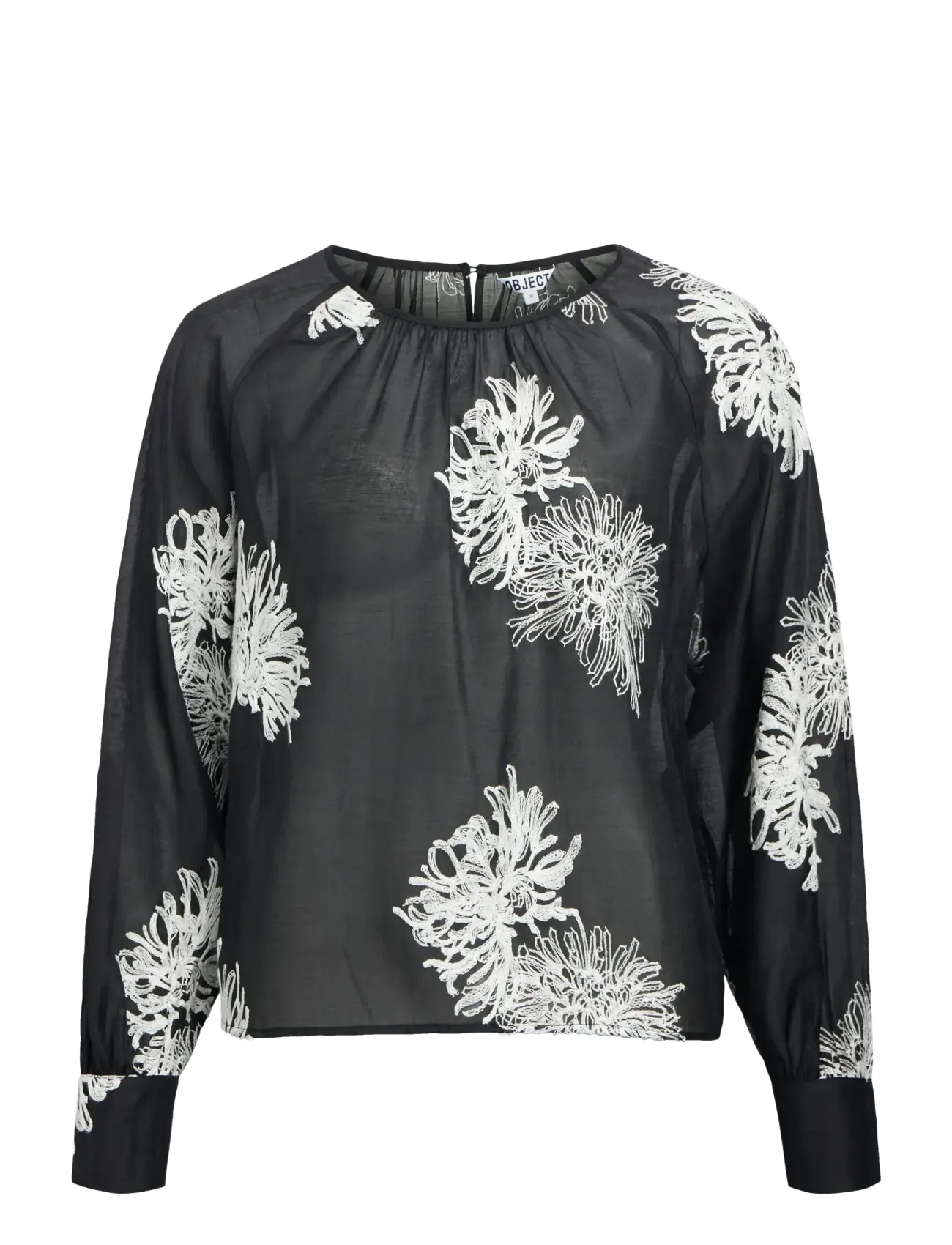 Object OBJLUMI L/S O-NECK TOP 142 DIV - Kläder - BLACK / black