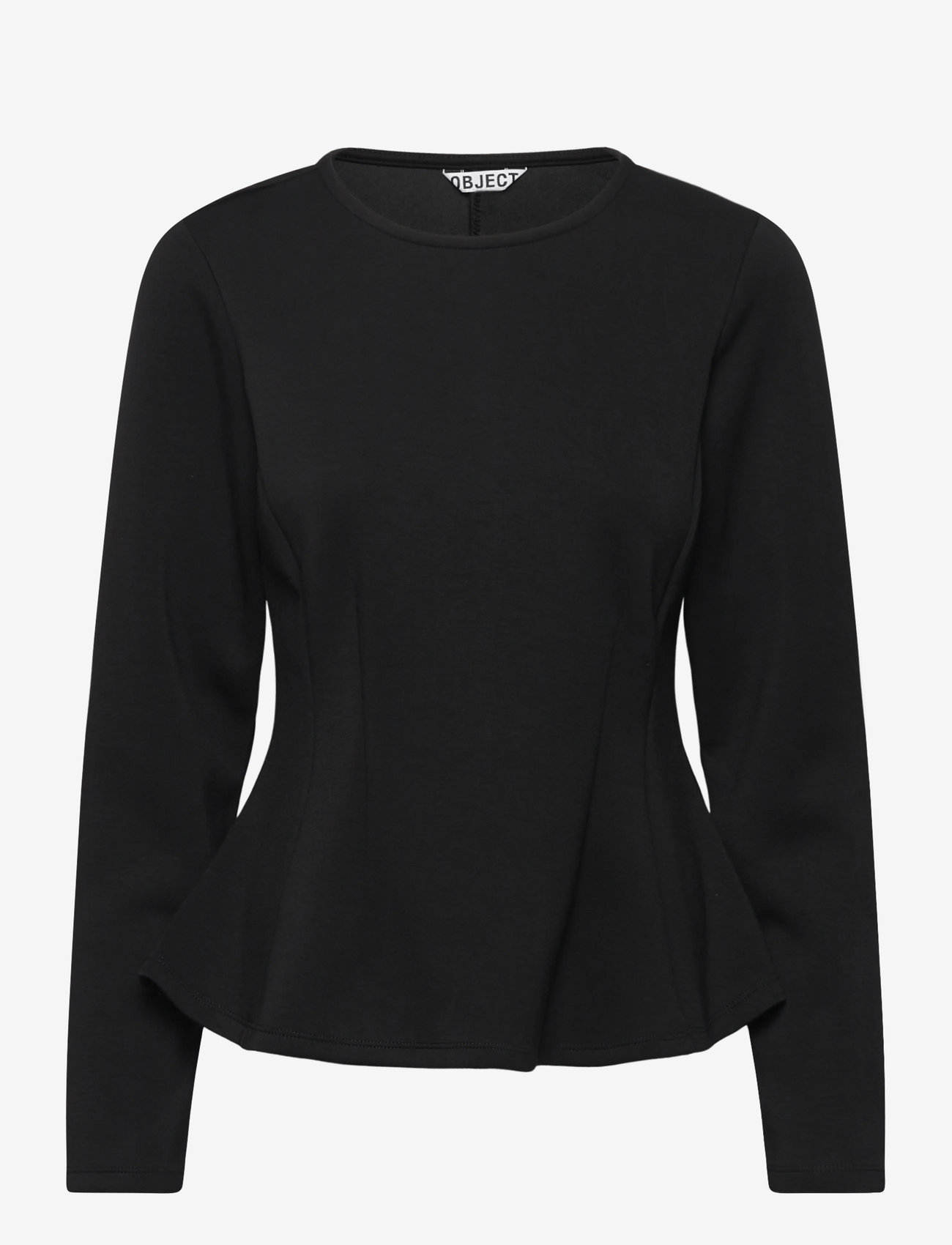 Object - OBJDORINA L/S RE SCULPTURE TOP E WI 25 - langärmlige tops - black - 0