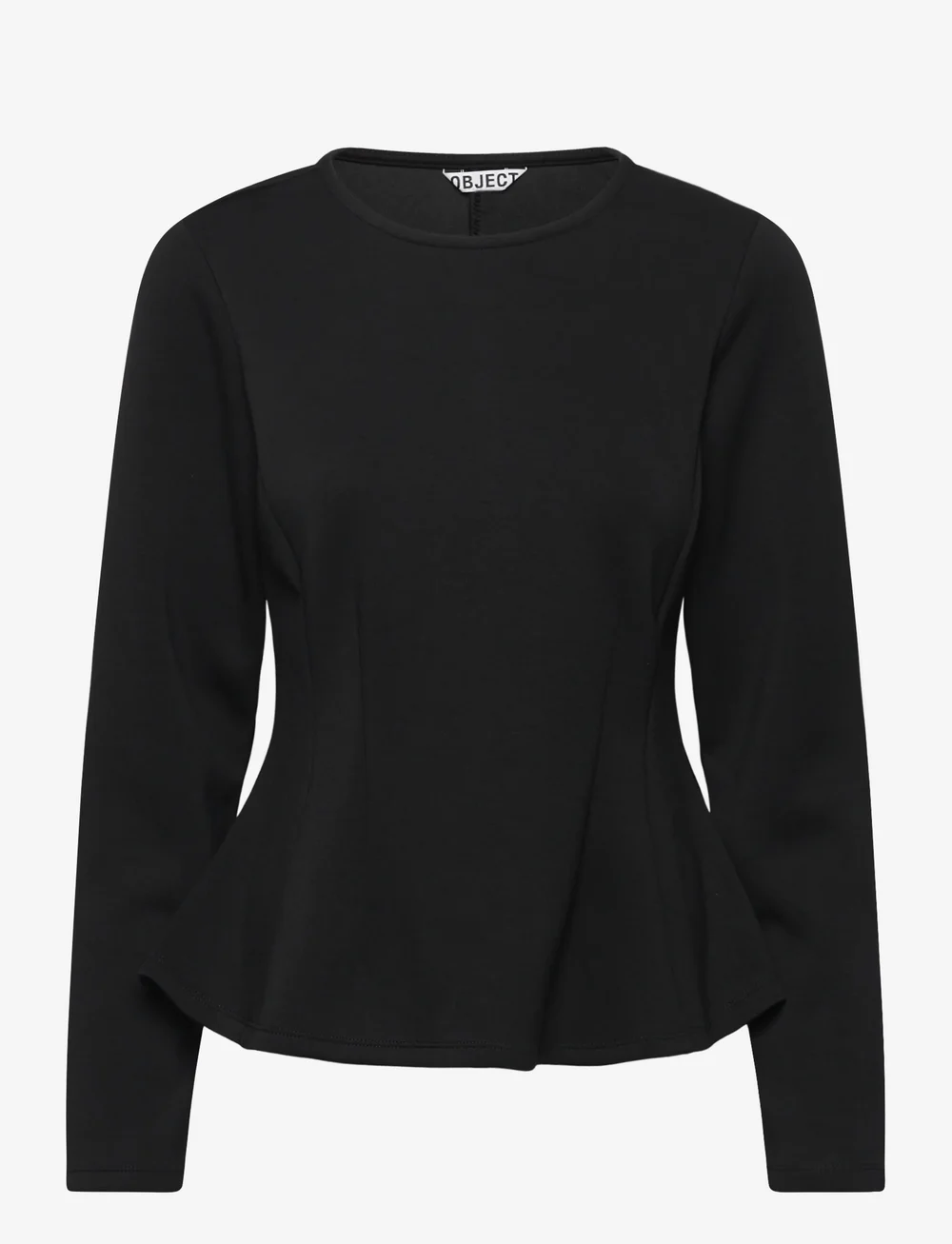 Object - OBJDORINA L/S RE SCULPTURE TOP E WI 25 - topi ar garām piedurknēm - black - 0