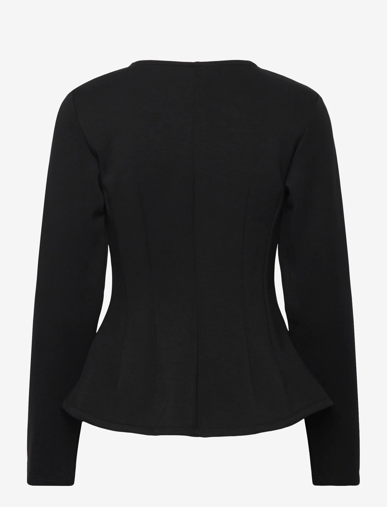 Object - OBJDORINA L/S RE SCULPTURE TOP E WI 25 - langärmlige tops - black - 1