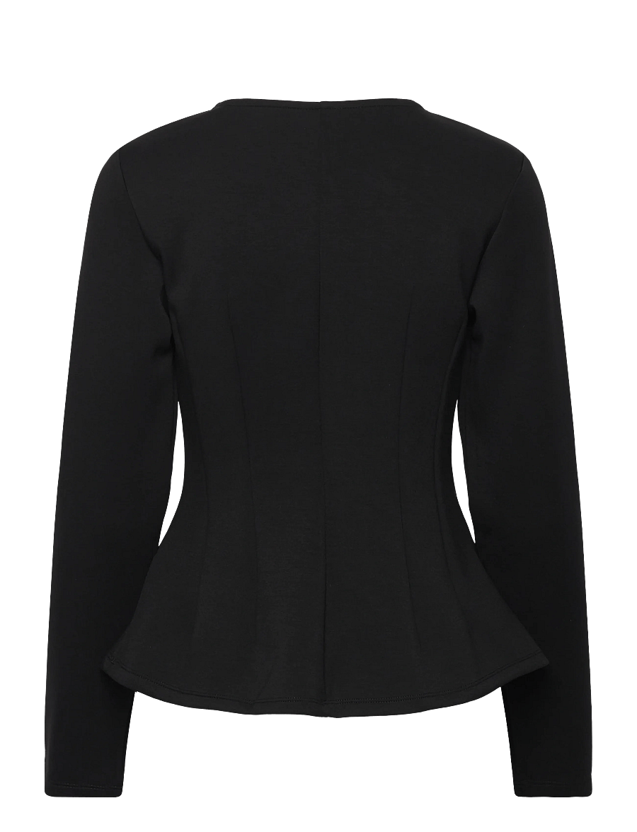Object - OBJDORINA L/S RE SCULPTURE TOP E WI 25 - langärmlige tops - black - 2