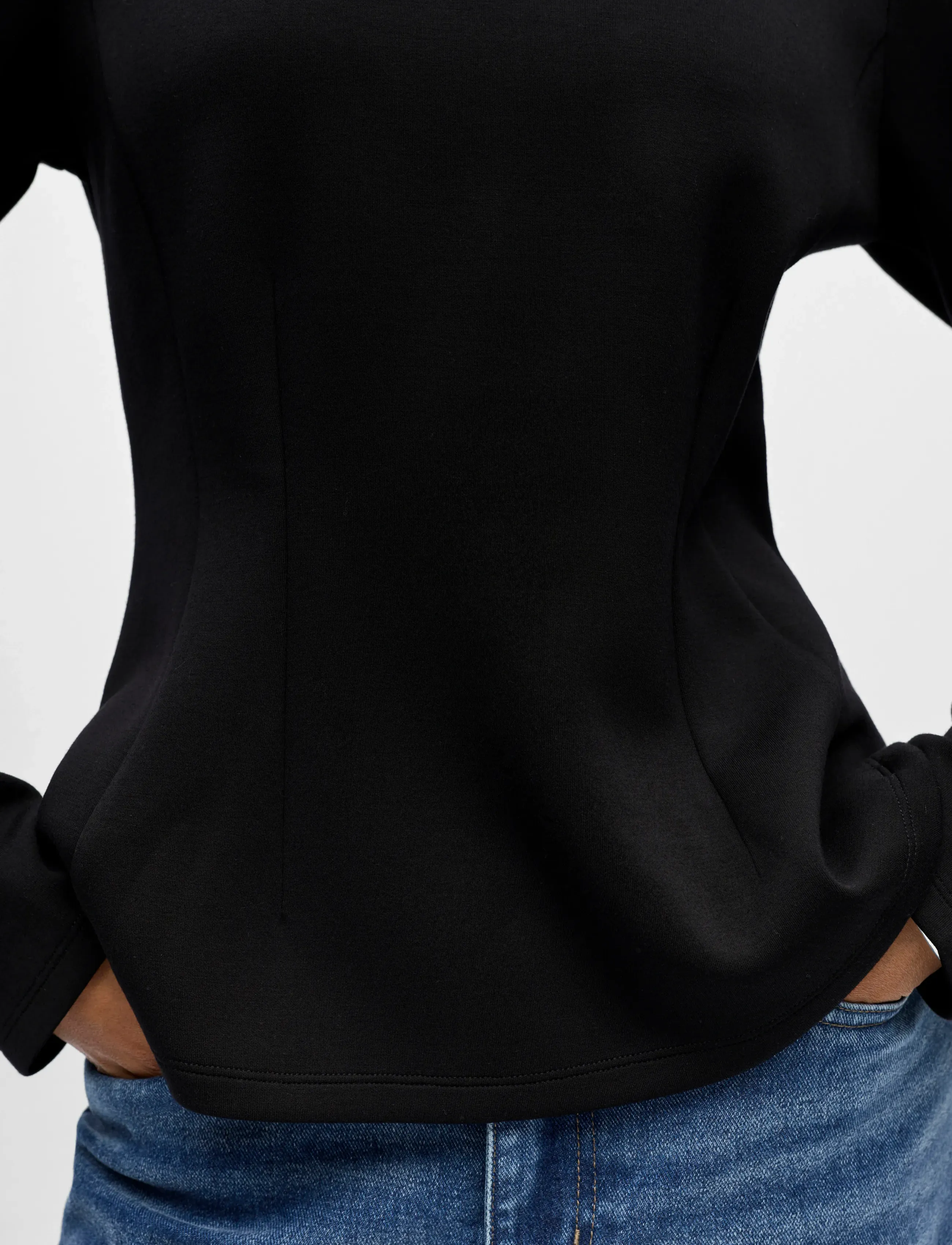 Object - OBJDORINA L/S RE SCULPTURE TOP E WI 25 - langærmede toppe - black - 5