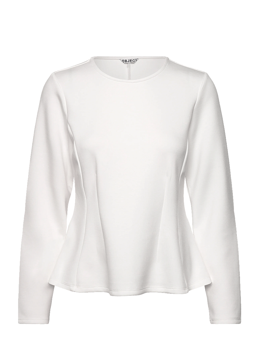 Object - OBJDORINA L/S RE SCULPTURE TOP E WI 25 - langärmlige tops - cloud dancer - 1