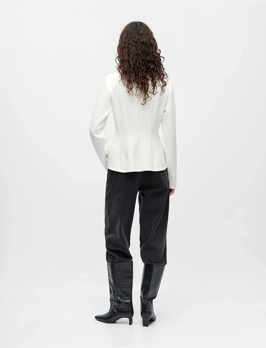 Object - OBJDORINA L/S RE SCULPTURE TOP E WI 25 - langärmlige tops - cloud dancer - 3