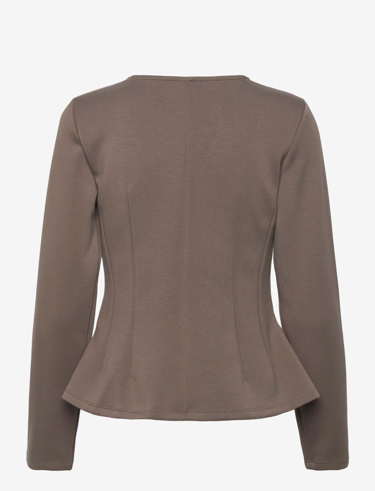 Object - OBJDORINA L/S RE SCULPTURE TOP E WI 25 - pitkähihaiset t-paidat - morel - 1