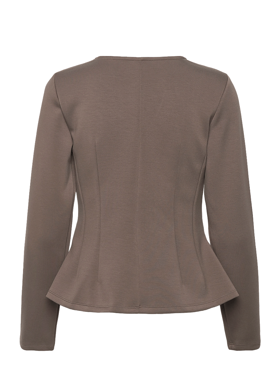 Object - OBJDORINA L/S RE SCULPTURE TOP E WI 25 - pikkade varrukatega topid - morel - 2
