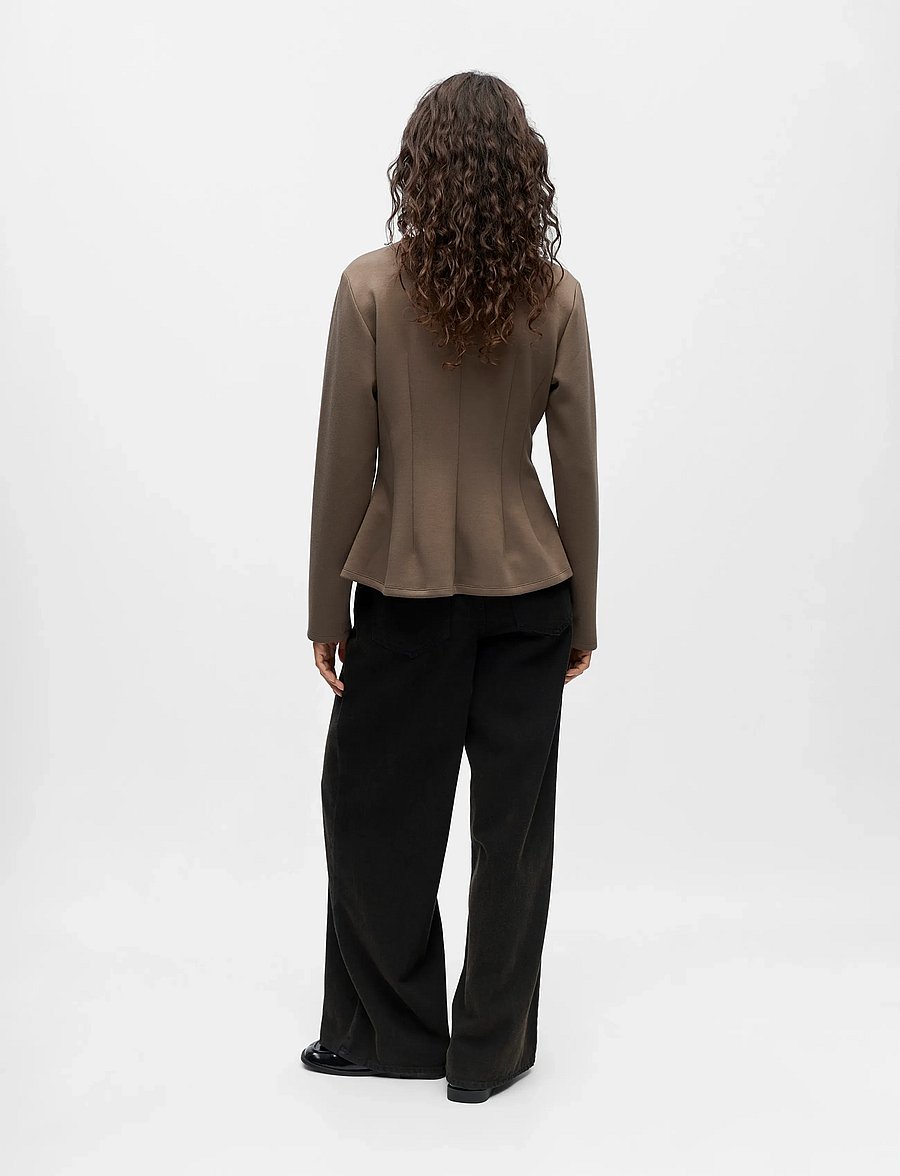 Object - OBJDORINA L/S RE SCULPTURE TOP E WI 25 - pikkade varrukatega topid - morel - 3