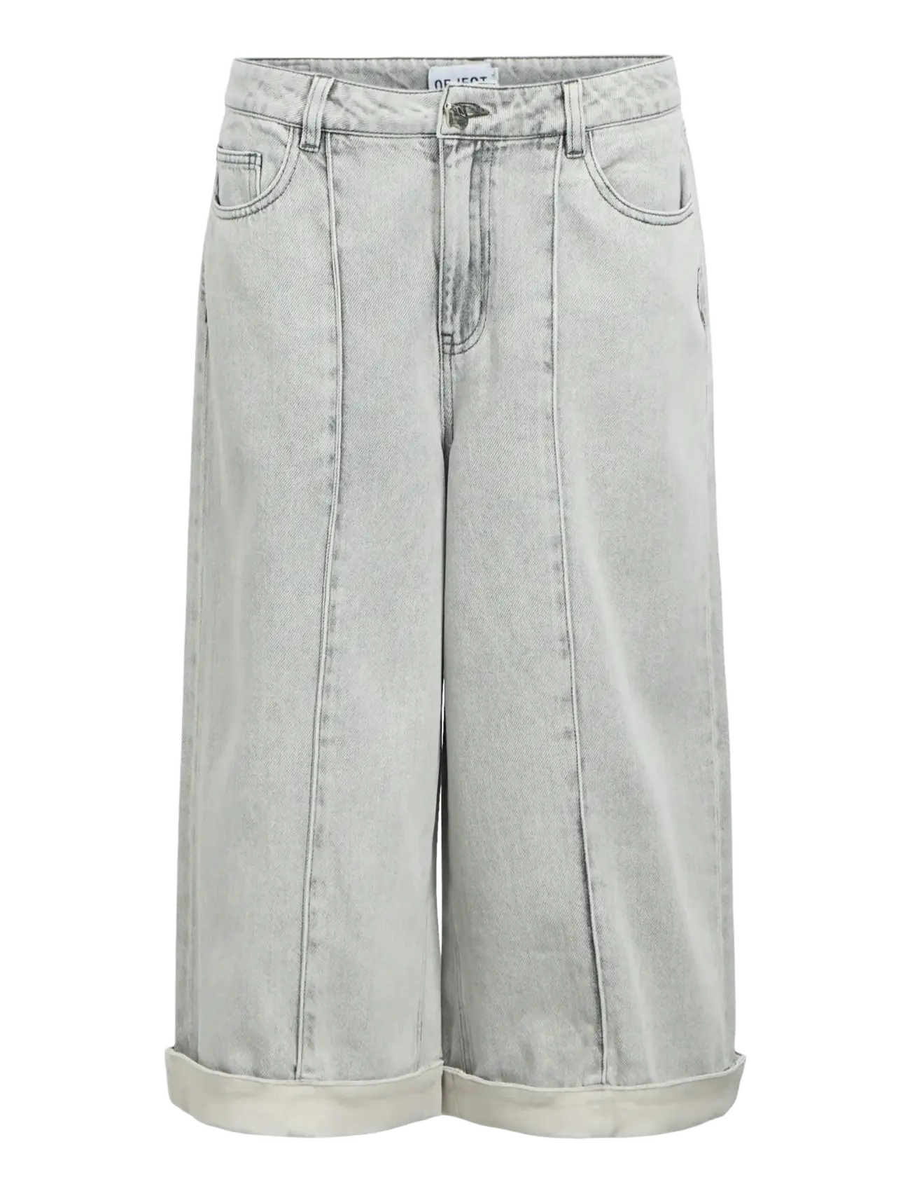 Object OBJGAIL MW LO BERMUDA DENIM SHORTS 144 - Džinsa šorti - LIGHT GREY DENIM / grey