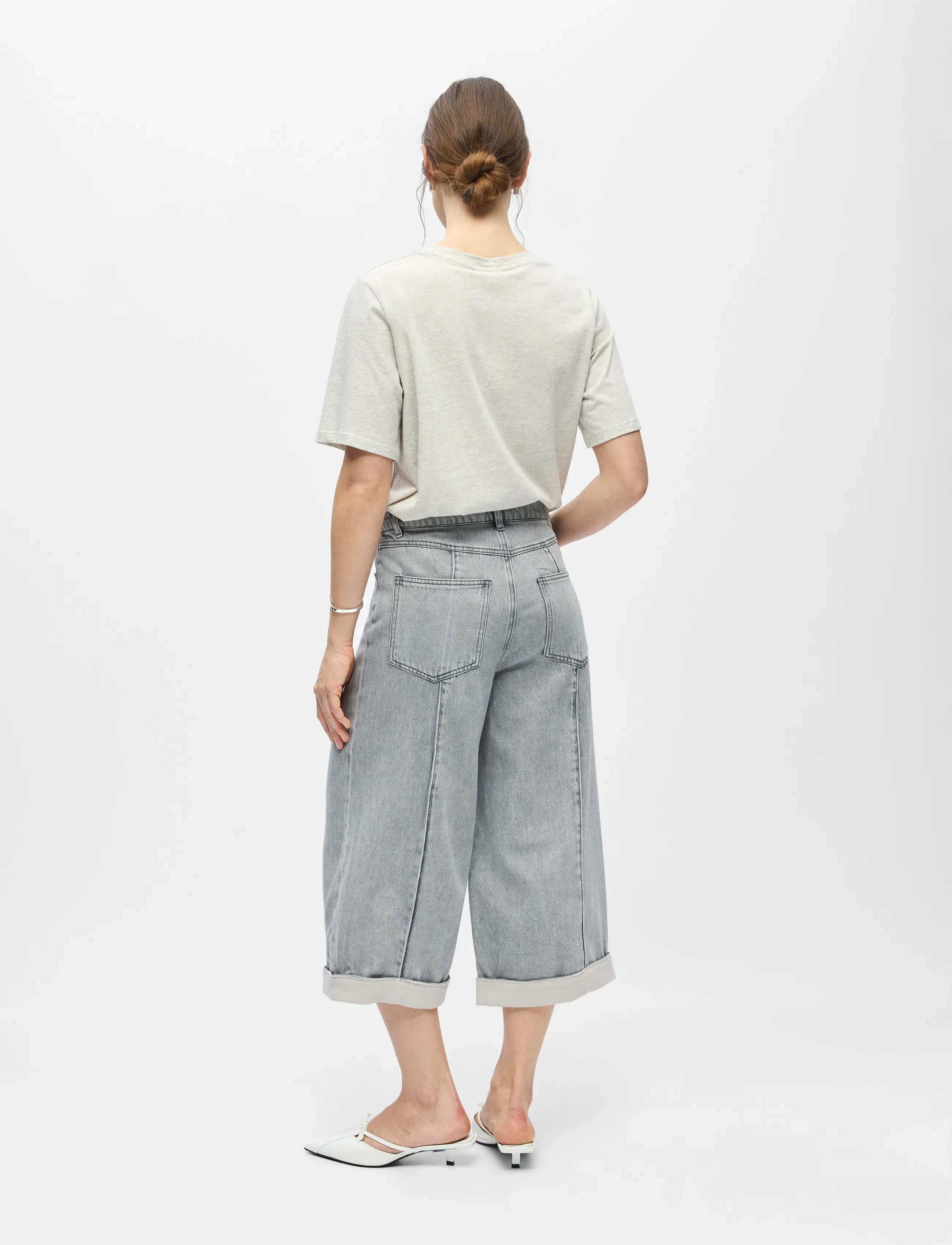 Object - OBJGAIL MW LO BERMUDA DENIM SHORTS 144 - jeansshorts - light grey denim - 3