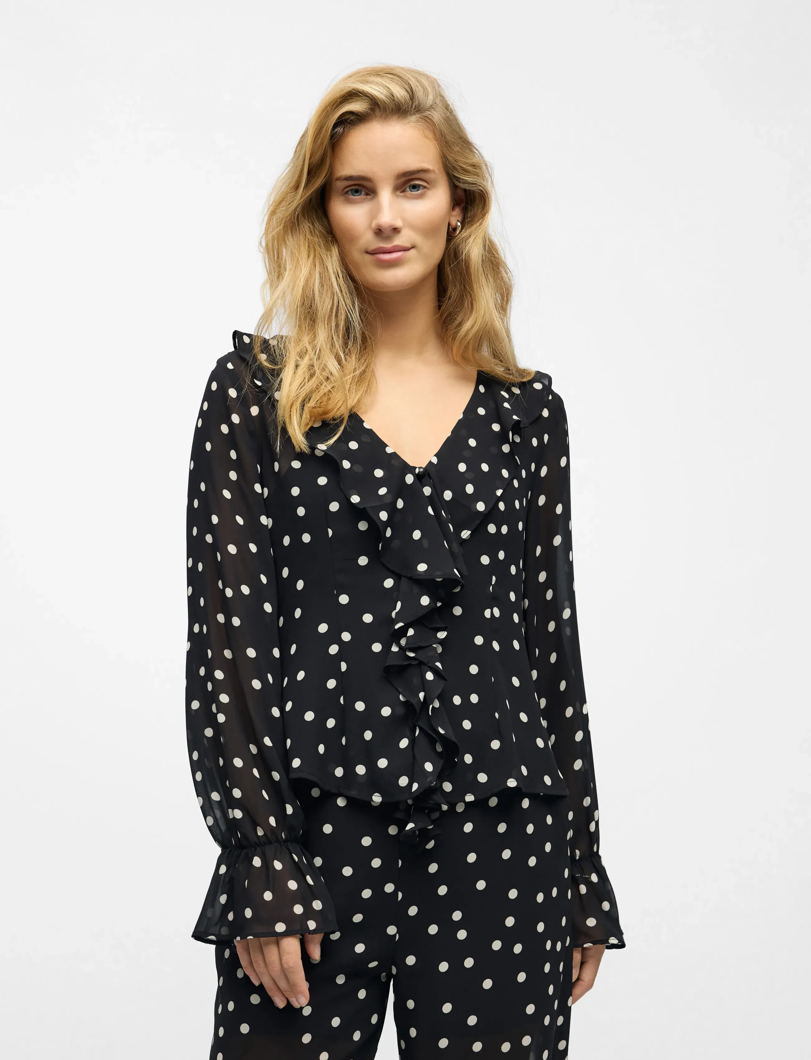Object OBJGINA L/S RE TOP E WI 25 - Blusar & Skjortor - BLACK / black