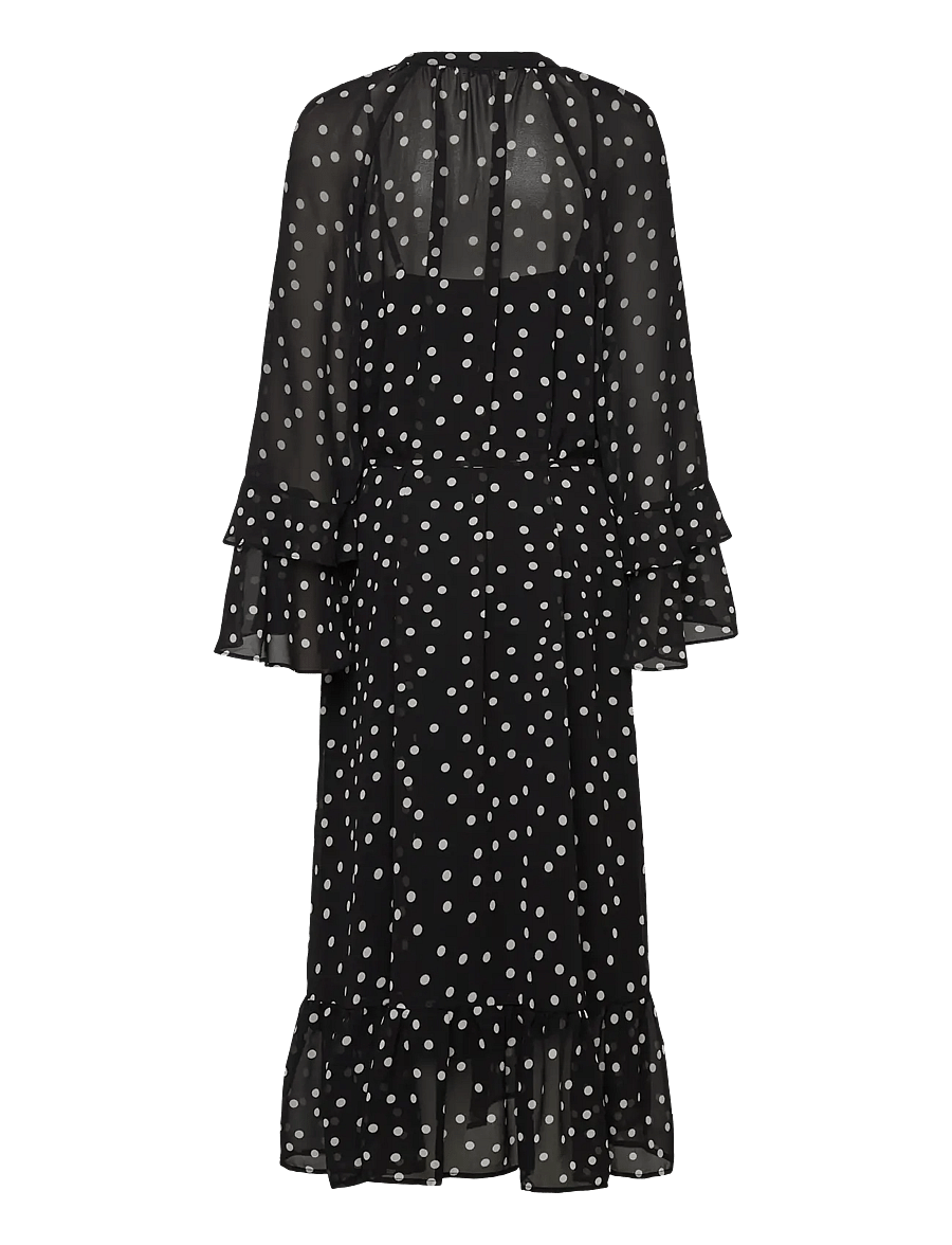 Object - OBJGINA L/S RE LONG DRESS E WI 25 - feestjurken - black - 2