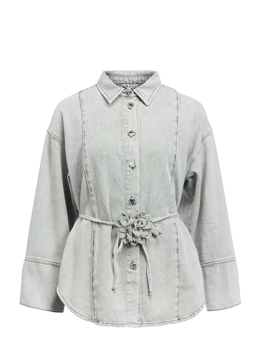 Object - OBJGAIL L/S LO DENIM SHIRT 144 - chemises en jeans - light grey denim - 1