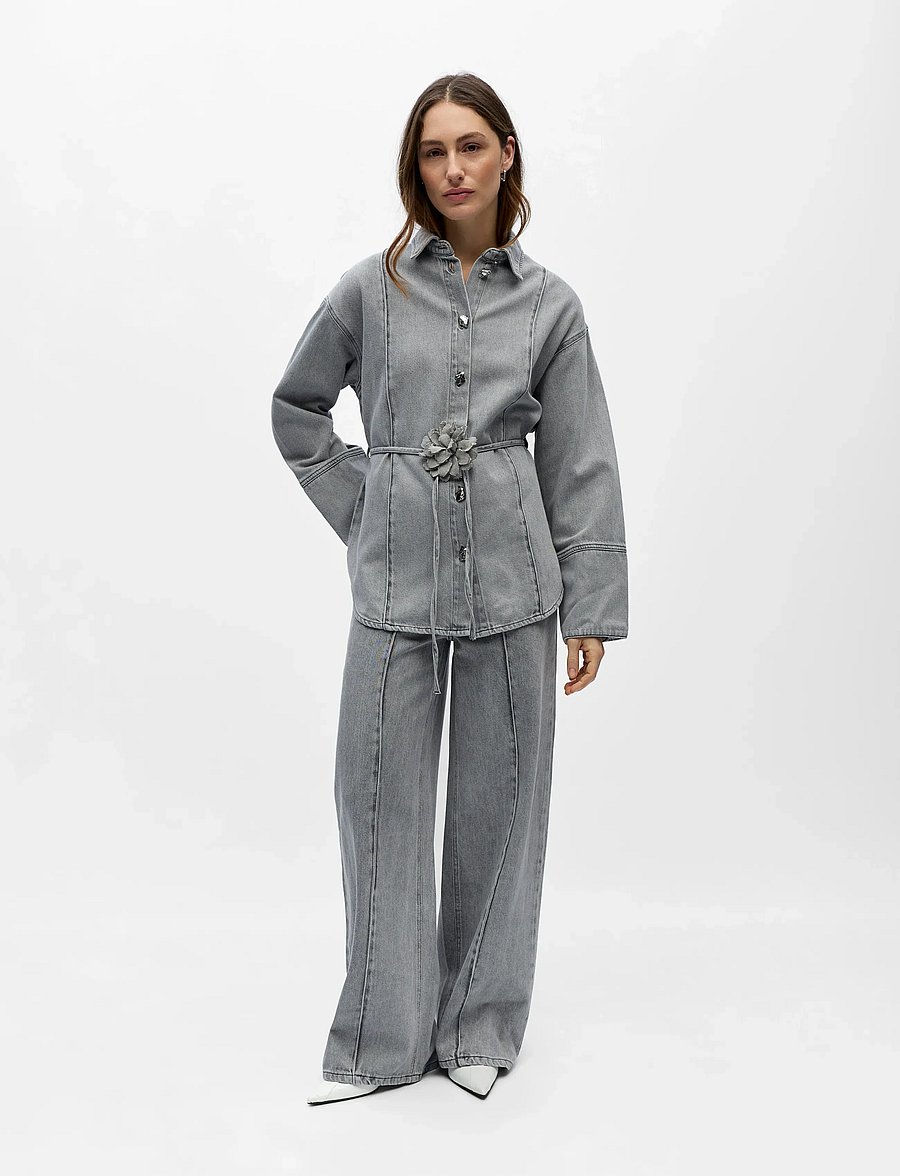 Object - OBJGAIL L/S LO DENIM SHIRT 144 - chemises en jeans - light grey denim - 2