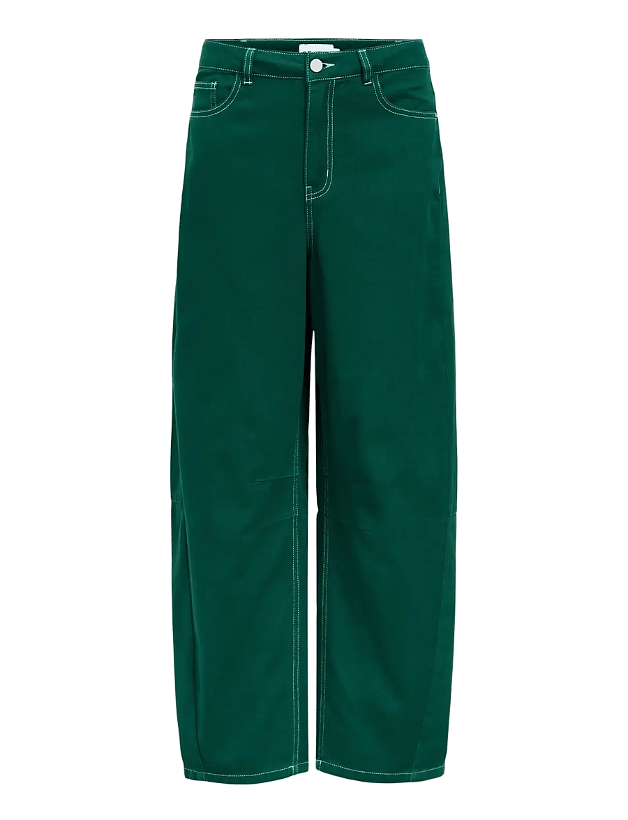 Object - OBJMIO ANDREA MW CROPPED TWILL JEANS 144 - jeans met wijde pijpen - botanical garden - 1
