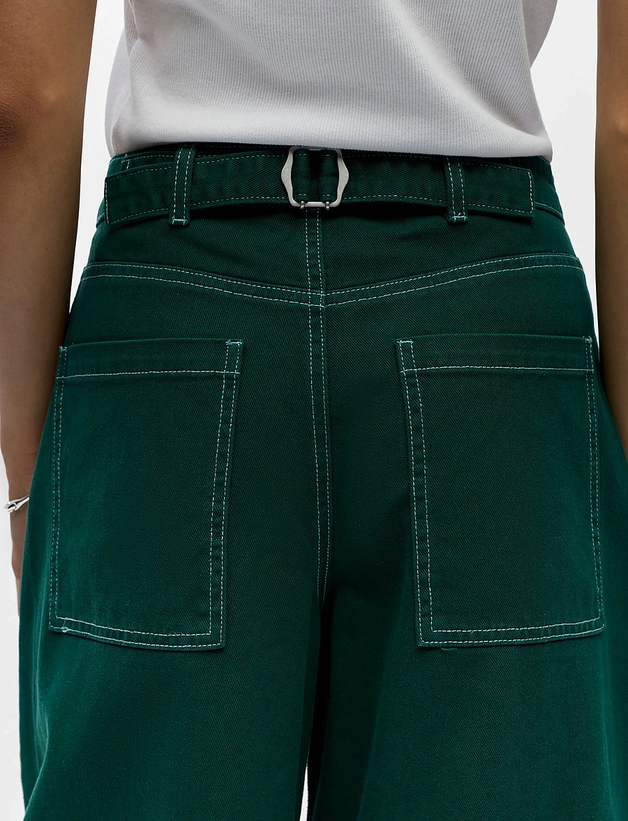 Object - OBJMIO ANDREA MW CROPPED TWILL JEANS 144 - jeans met wijde pijpen - botanical garden - 5