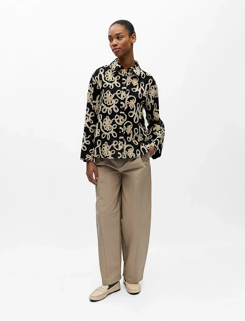 Object - OBJROYA L/S LO SHIRT 144 - langærmede skjorter - black - 3