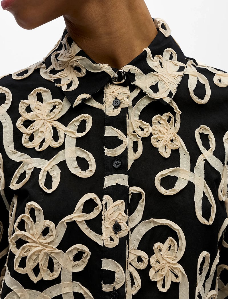 Object - OBJROYA L/S LO SHIRT 144 - langærmede skjorter - black - 4