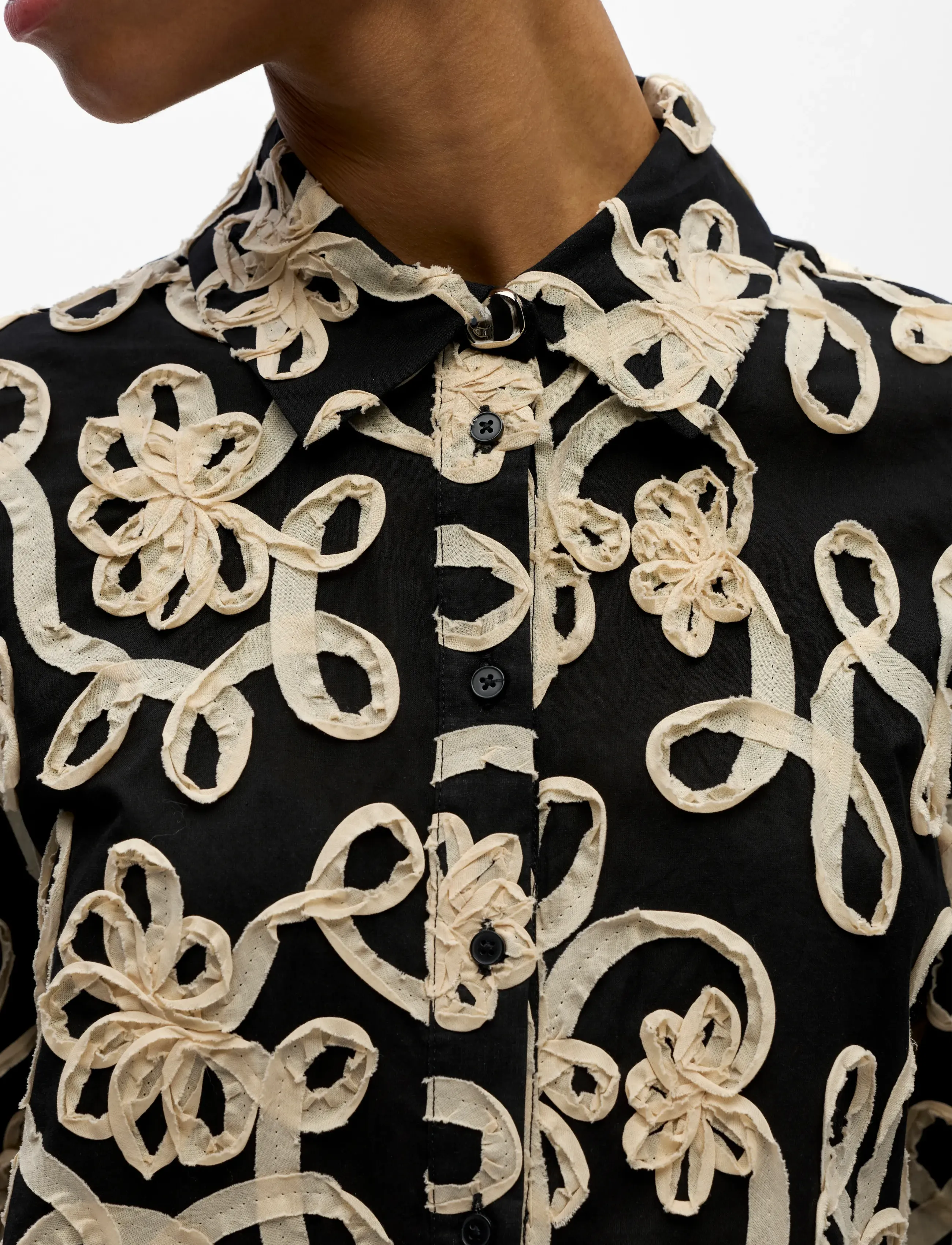 Object - OBJROYA L/S LO SHIRT 144 - langärmlige hemden - black - 4
